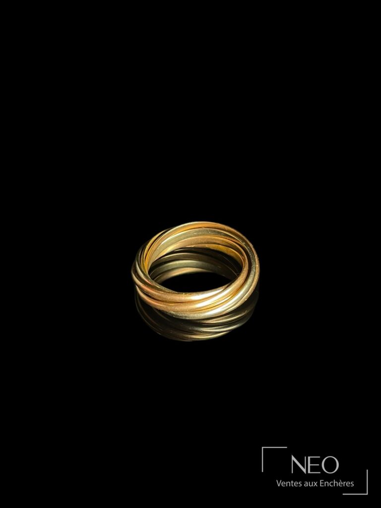 Bague à semainier en or trois tons