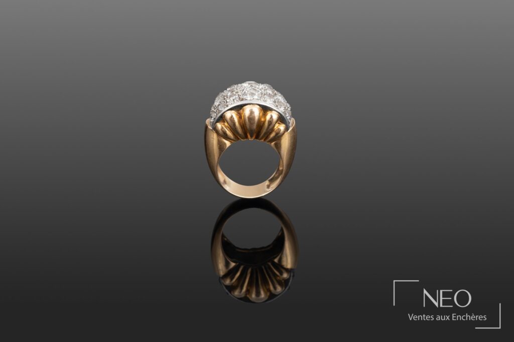 Bague en or jaune et platine