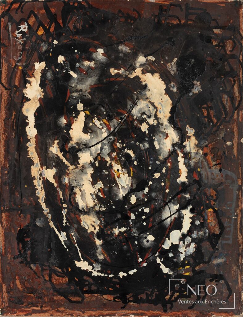 Composition abstraite de Basil Ivan Rakoczi aux tonalités noires