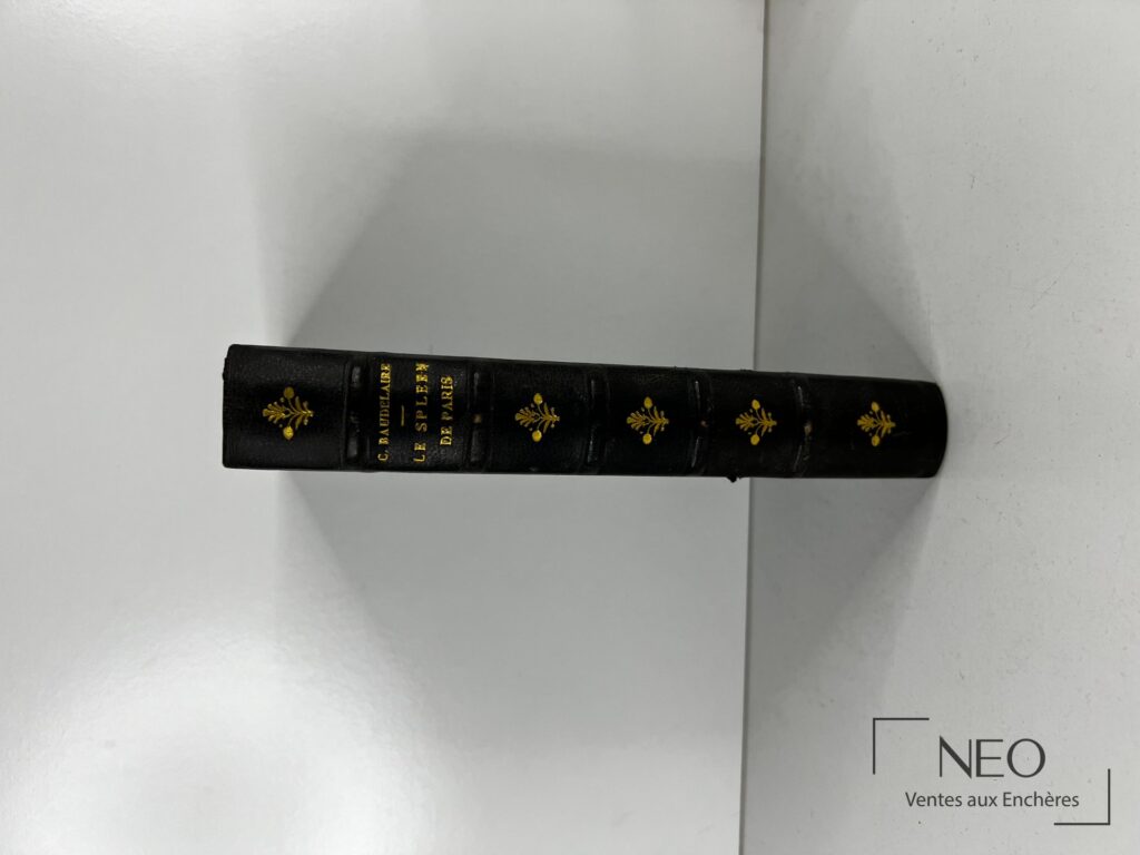 Dos noir d'un livre relié