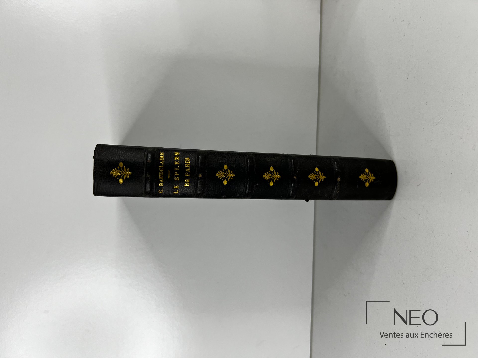 Dos noir d'un livre relié