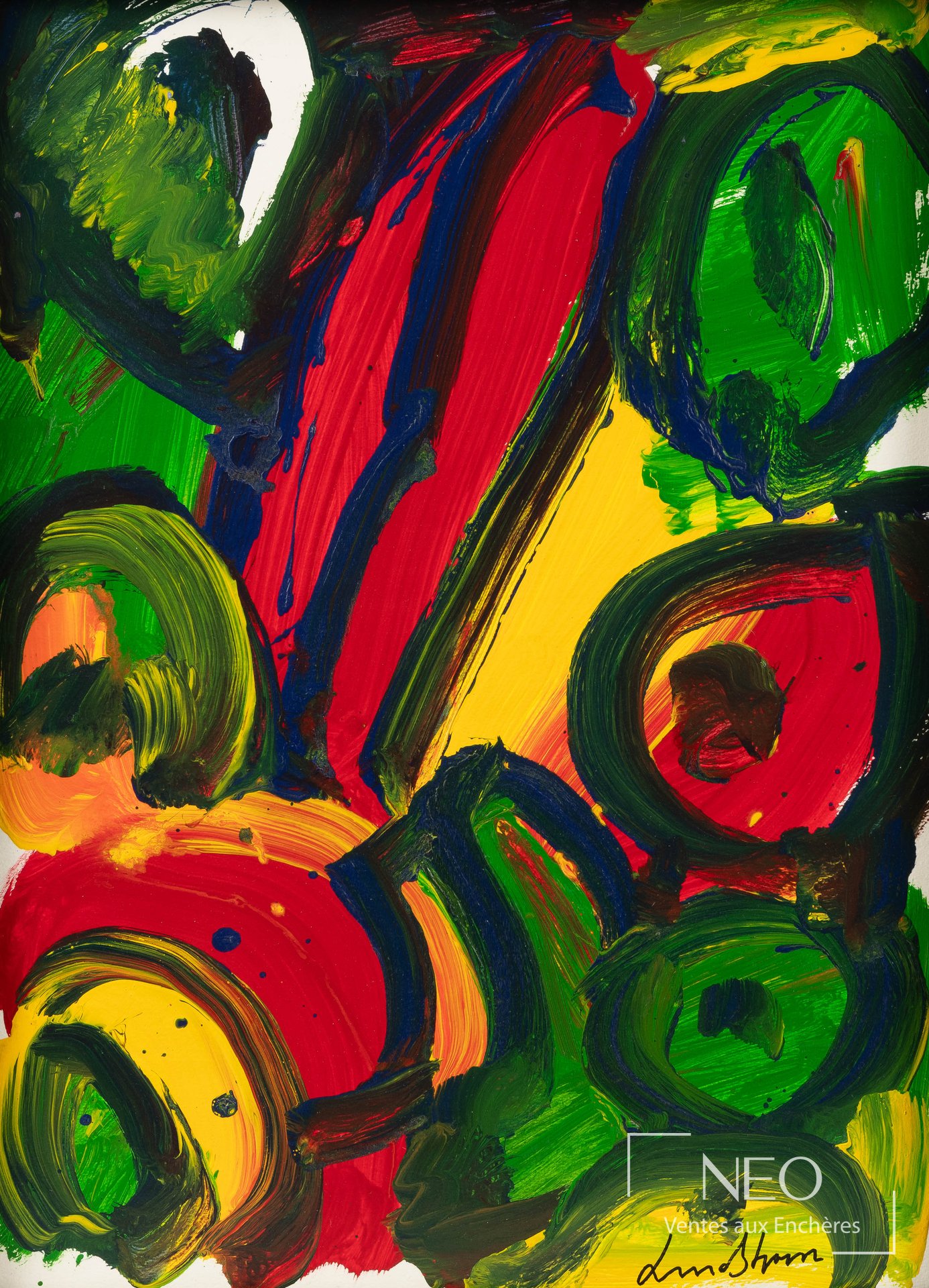 Composition abstraite colorée de Bengt Lindström