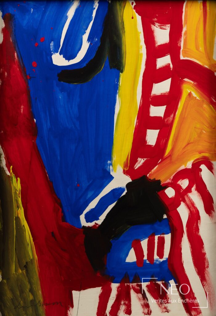 Composition abstraite de Bengt Lindström aux aplats bleu