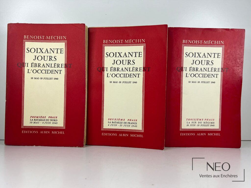 Les trois tomes rouges de Soixante jours qui ébranlèrent l'occident de Benoist-Méchin