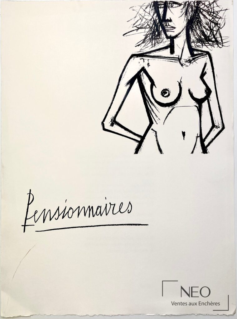 Lithographie de Bernard Buffet intitulée Pensionnaires