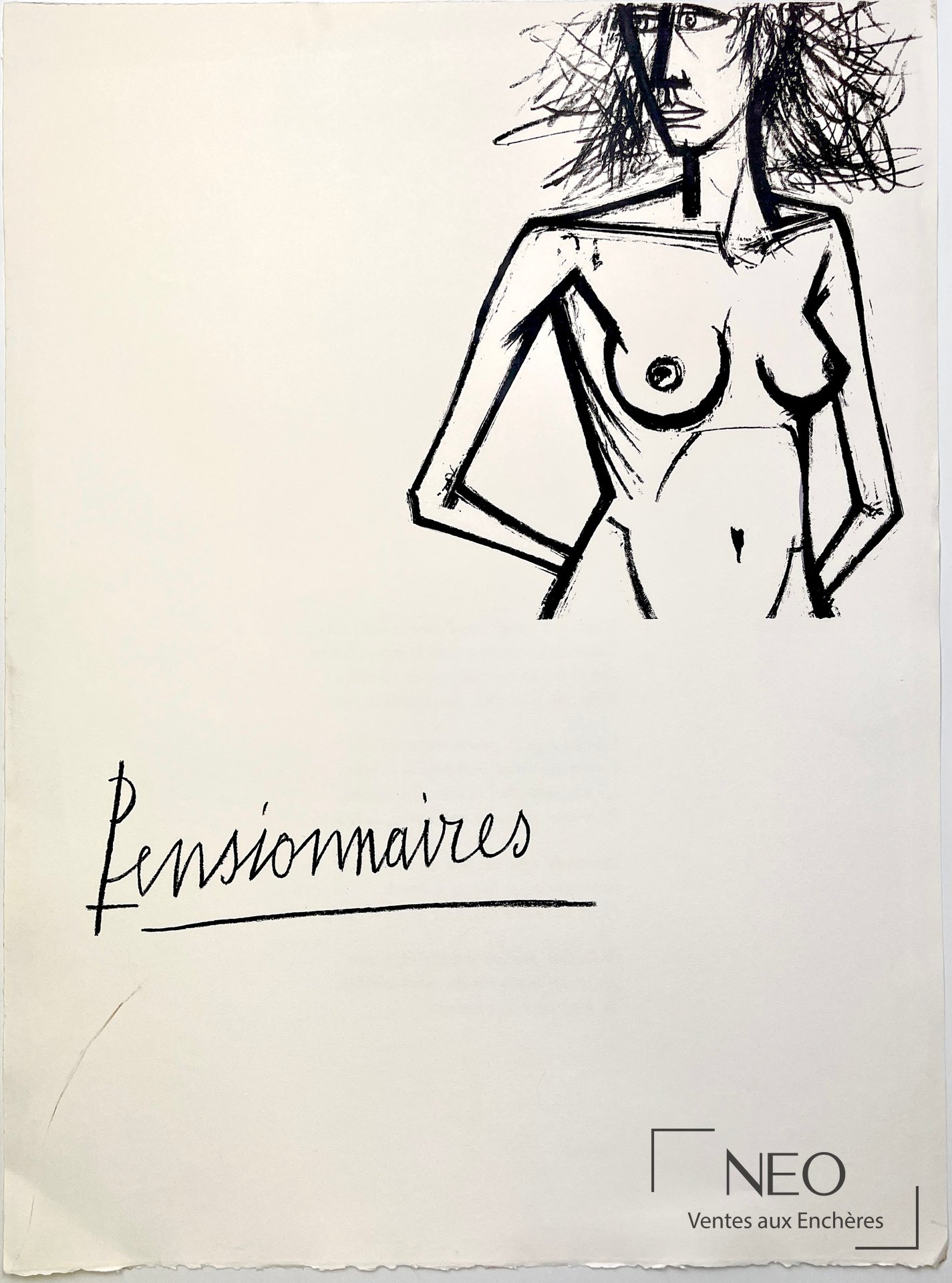 Lithographie de Bernard Buffet intitulée Pensionnaires