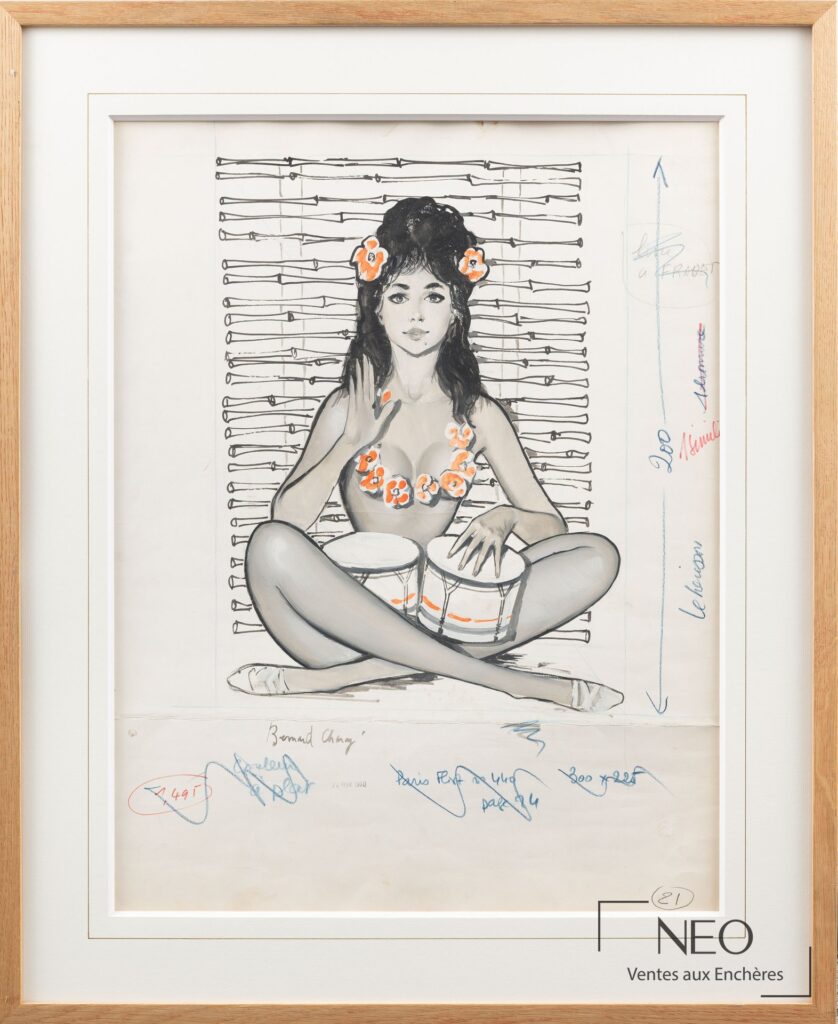 Œuvre de Bernard Charoy sous verre