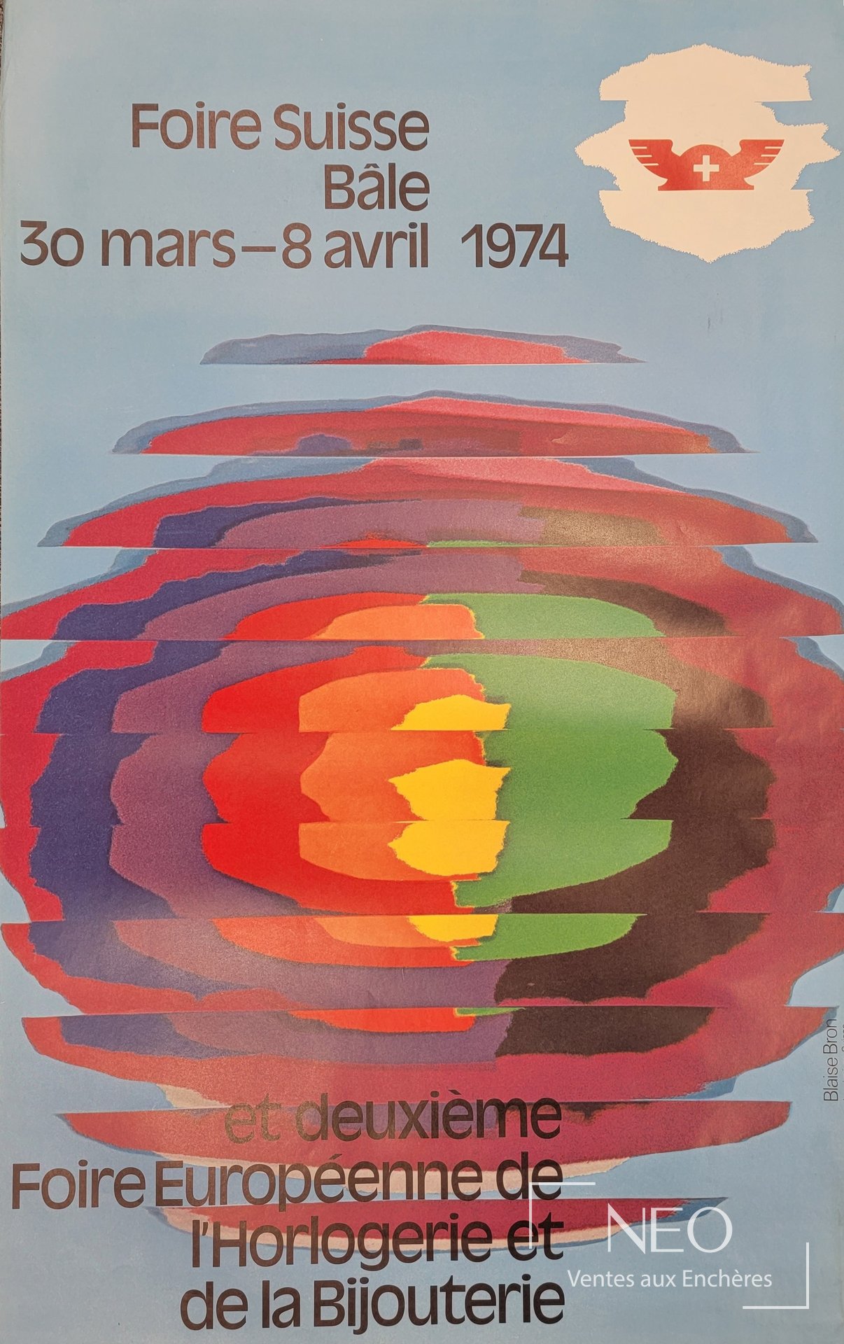 Affiche couleur de Blaise Bron pour la Foire Suisse Bâle 1974