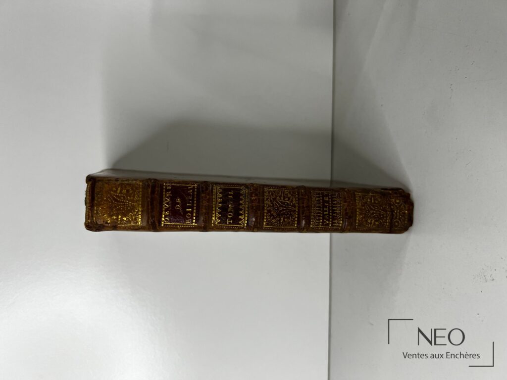 Dos en basane brune à nerfs