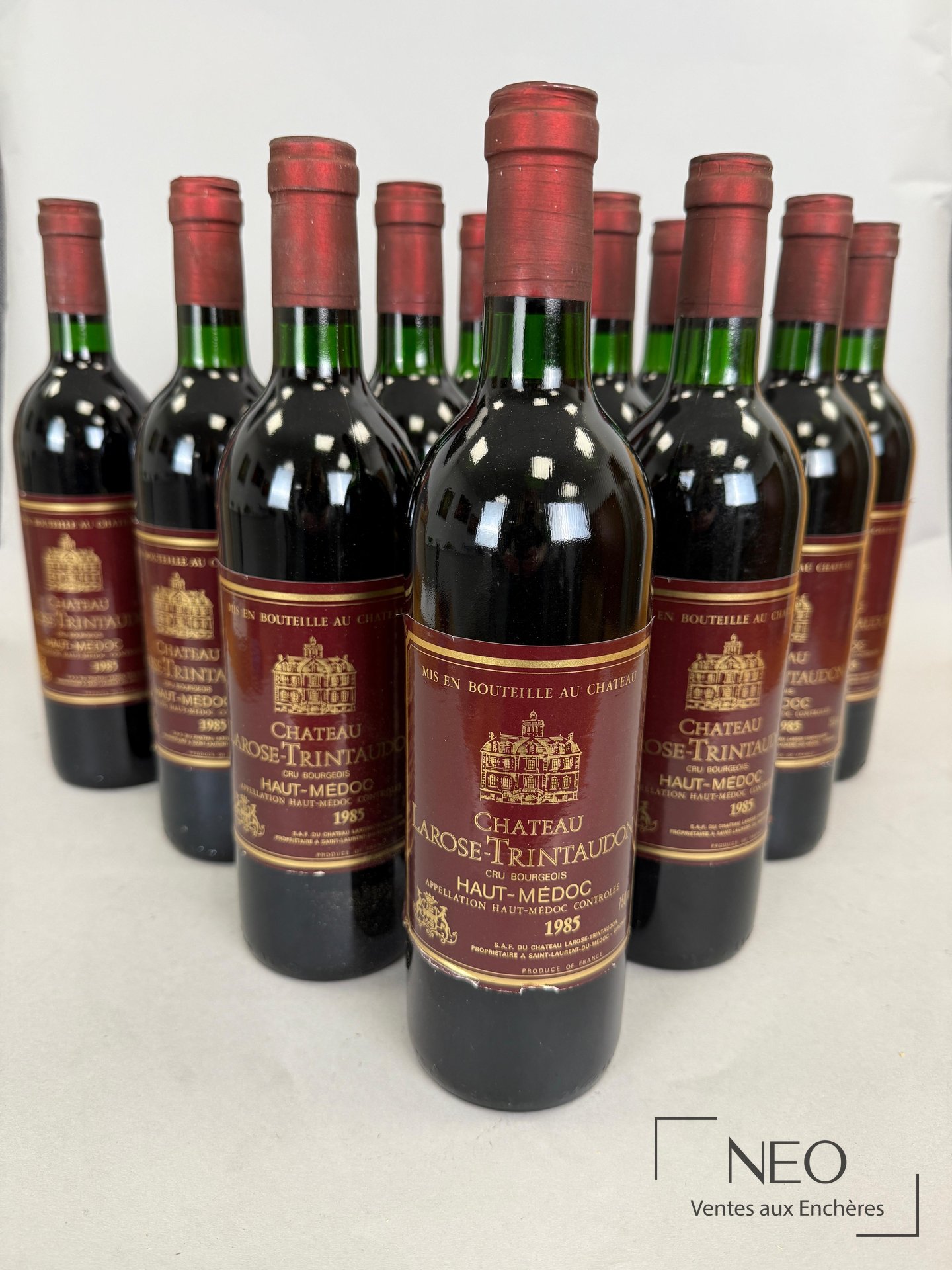 Caisse bois de 12 bouteilles Haut-Médoc Château Larose-Trintaudon 1985