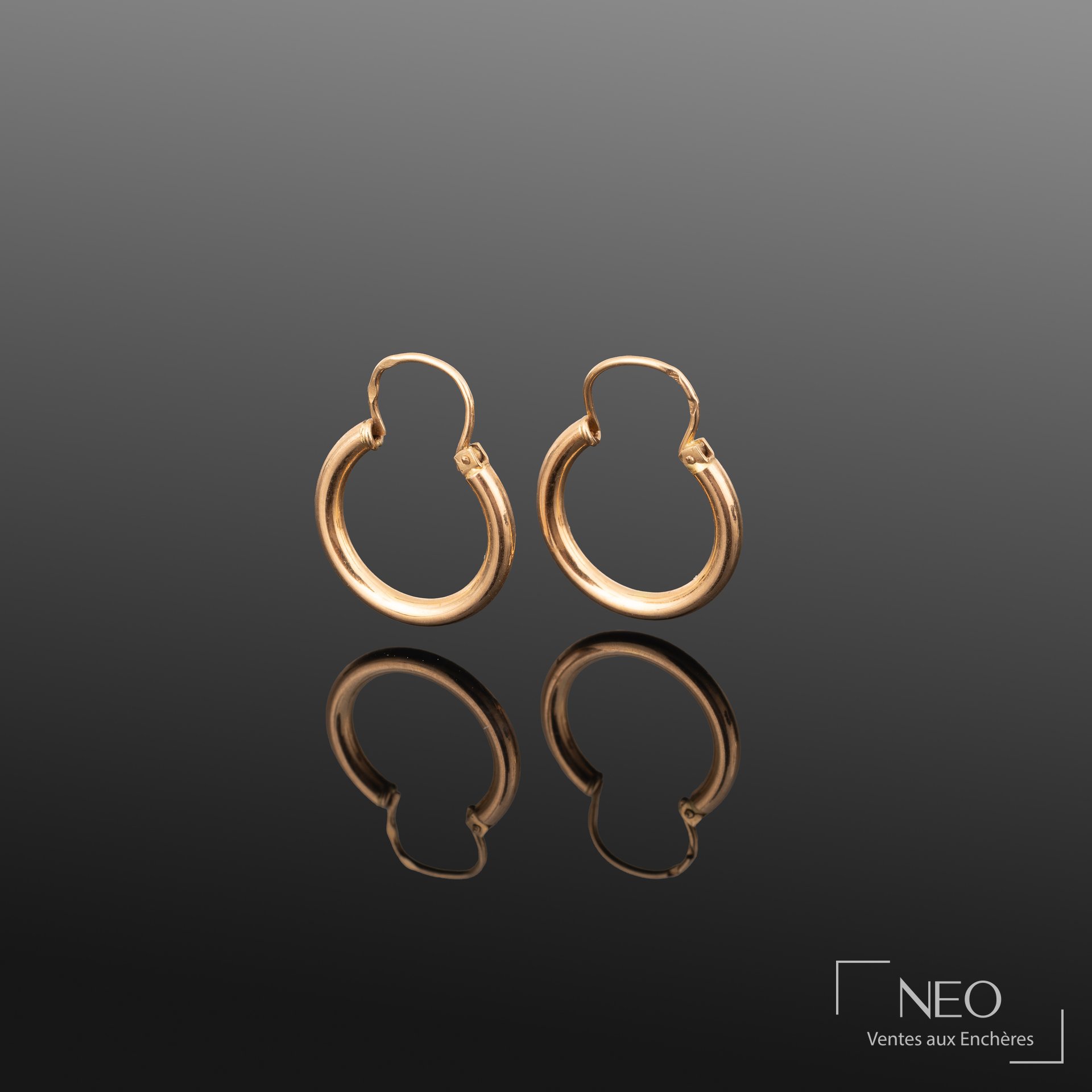 Boucles d’oreilles créoles en or jaune 18K