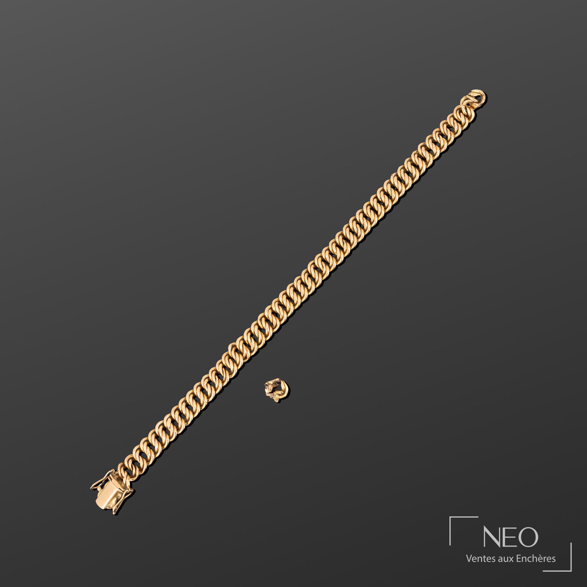 Bracelet en or jaune 18K à maille américaine