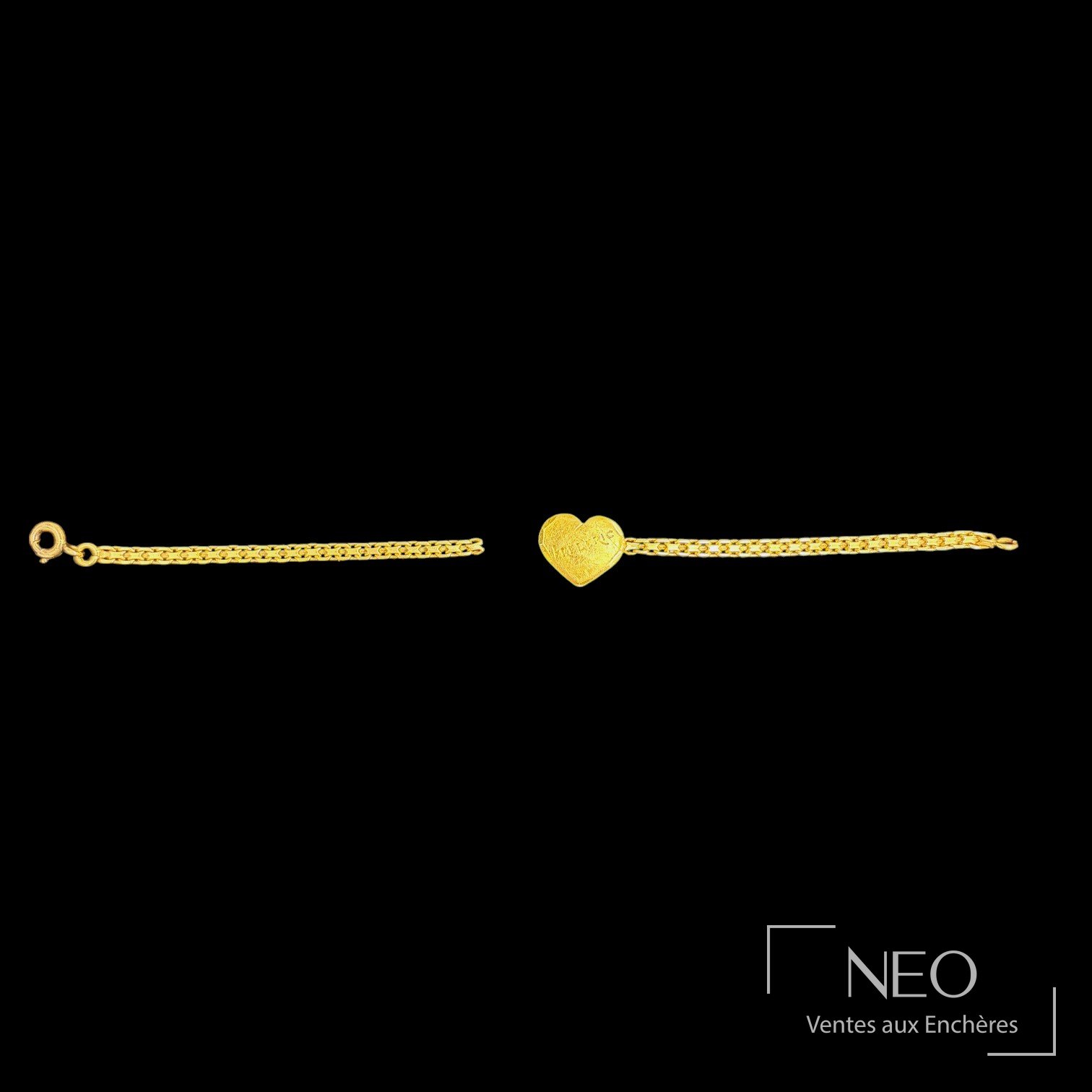 Bracelet en or jaune 18K gravé Frédéric