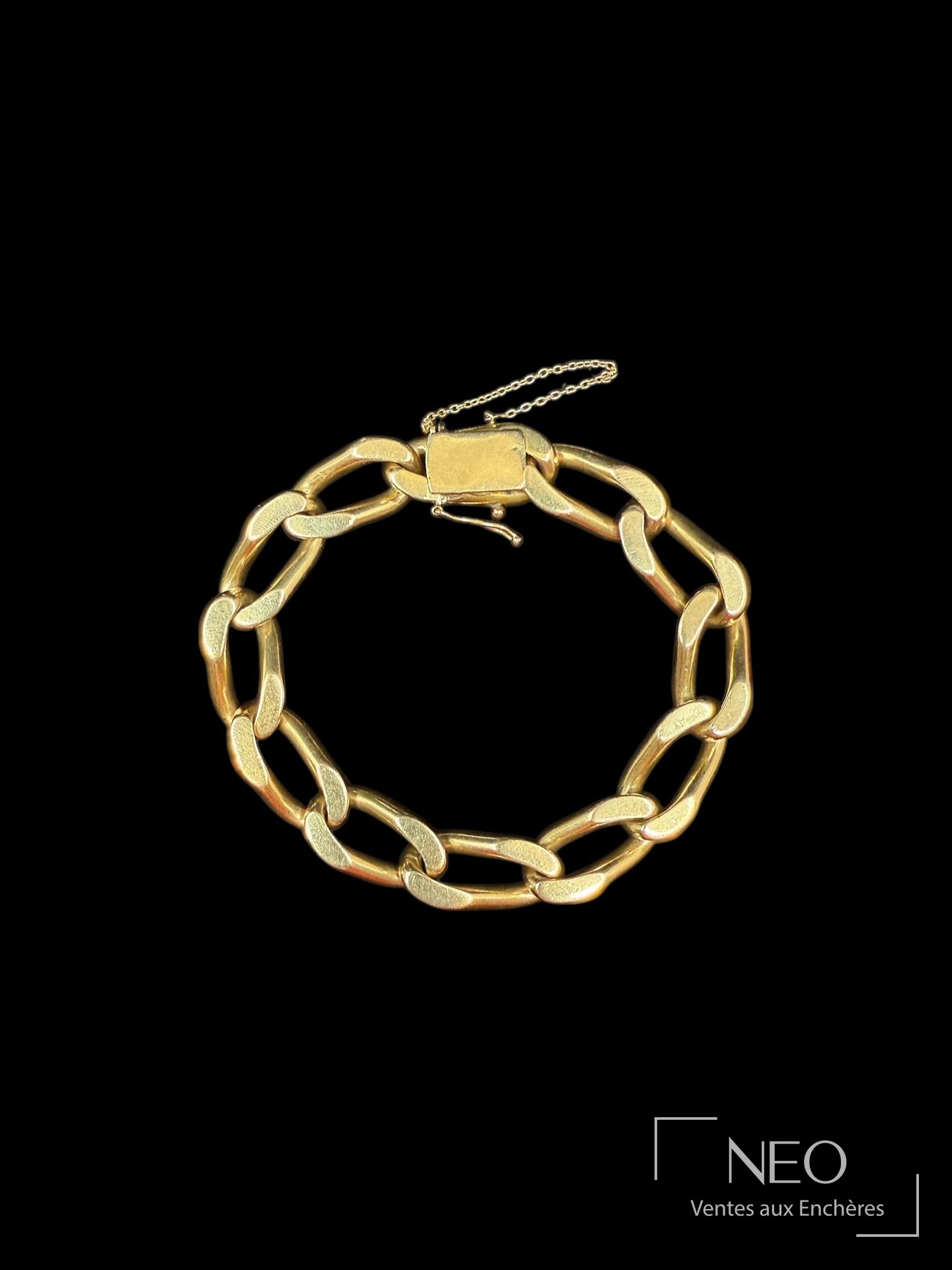 Bracelet en or jaune 18 carats à maille gourmette