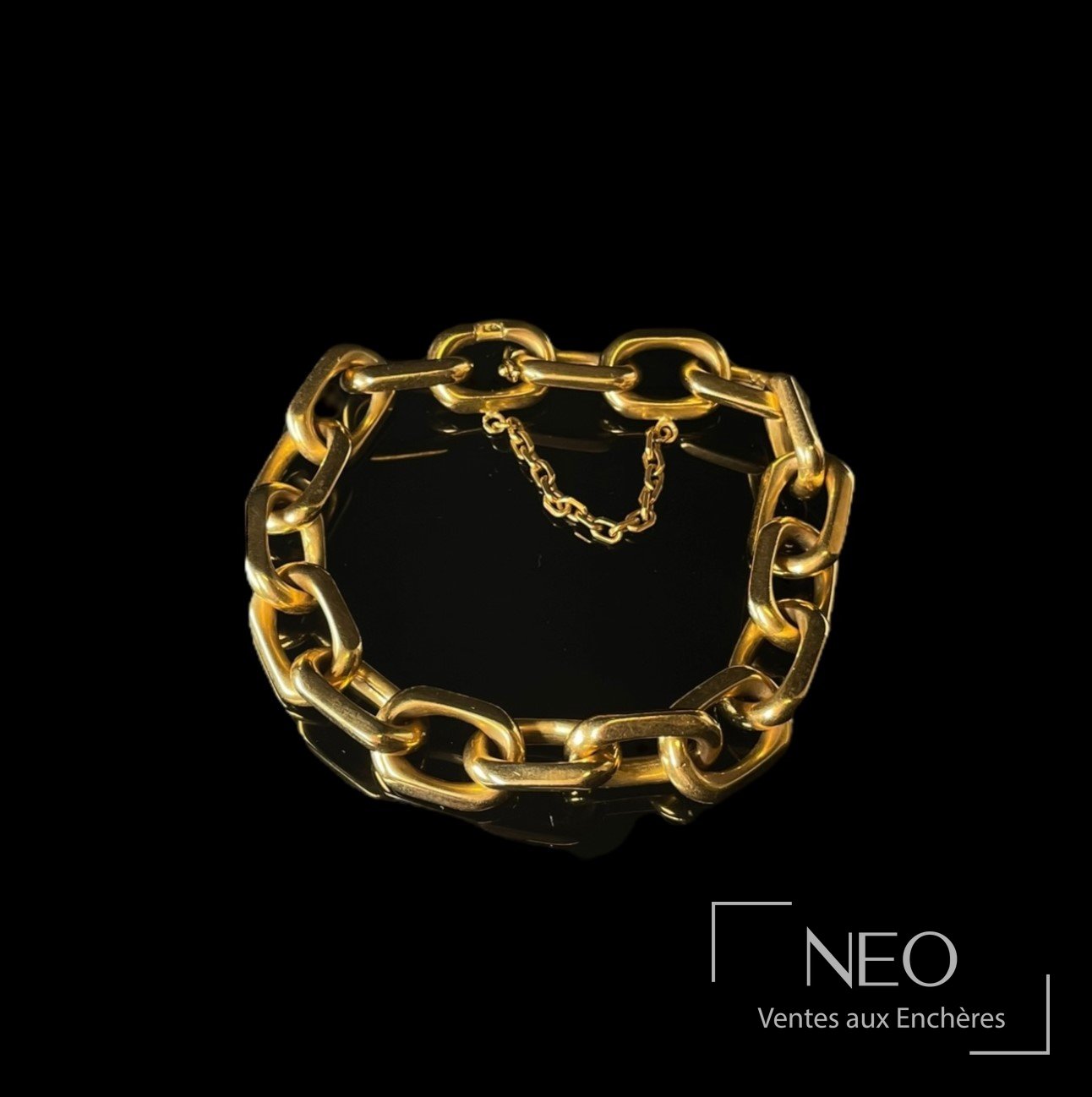 Bracelet en or jaune 18 carats à mailles forçat