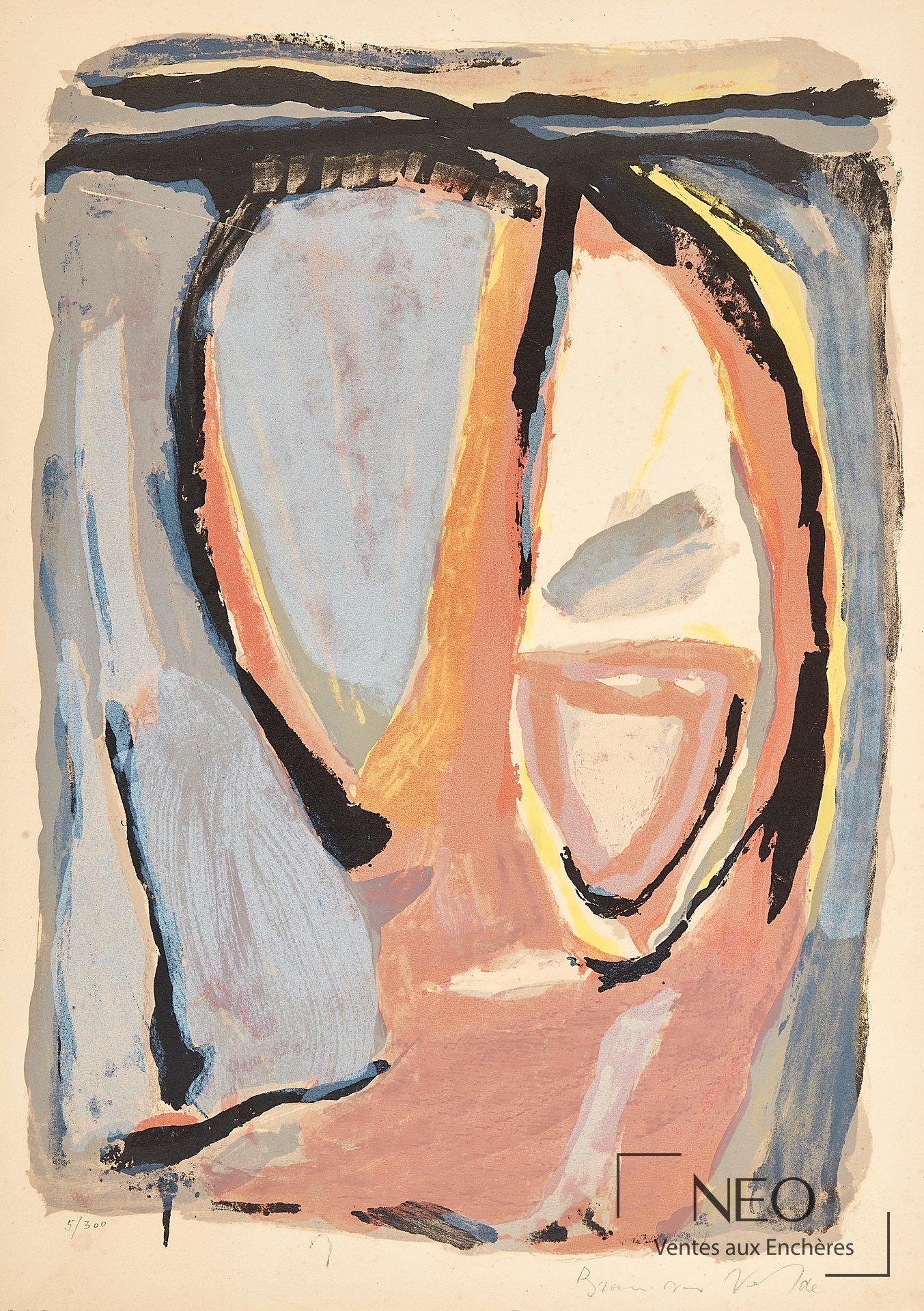 Lithographie abstraite de Bram Van Velde