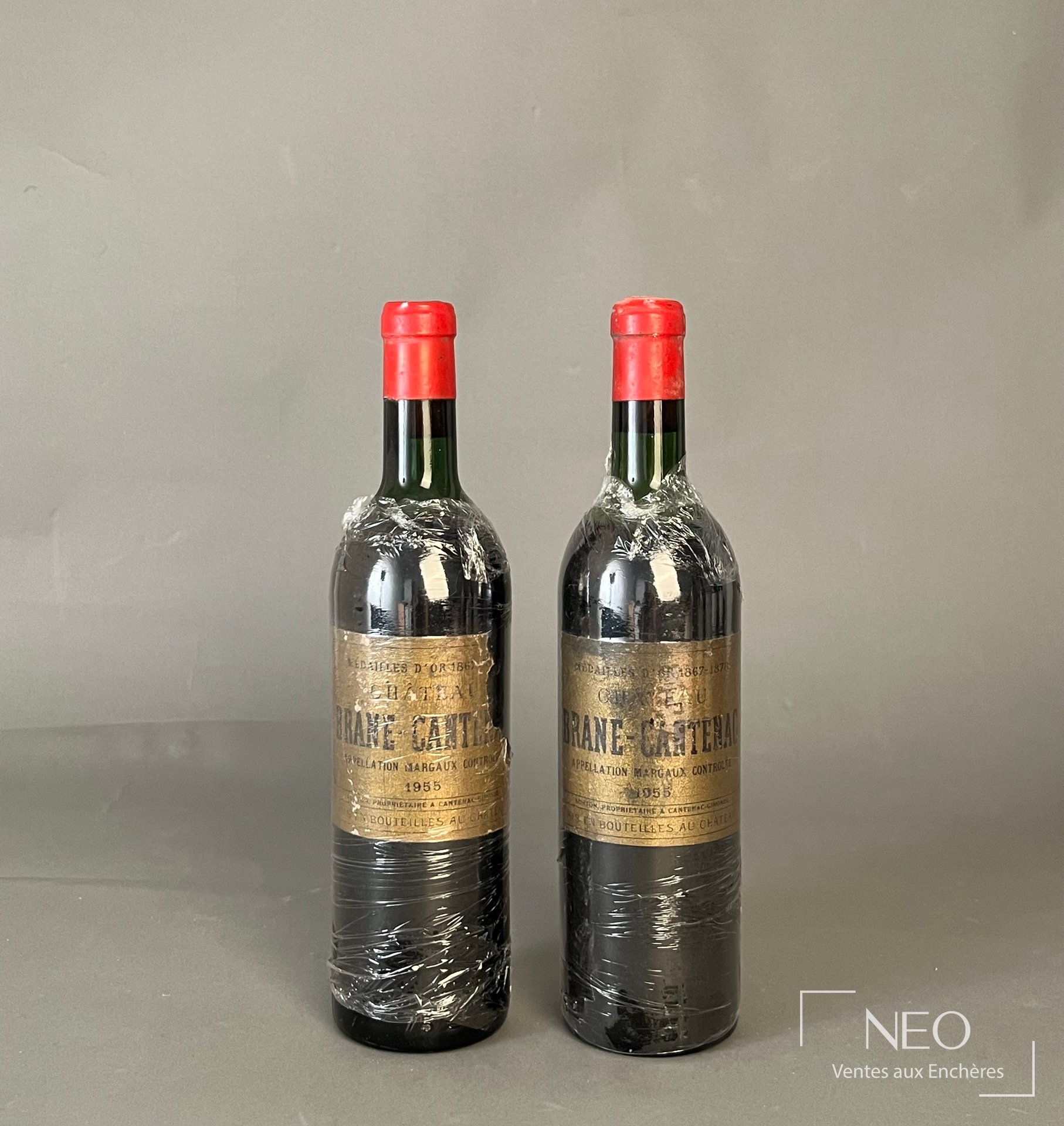 2 bouteilles Margaux château Brane-Cantenac 2ème Grand Cru Classé 1955