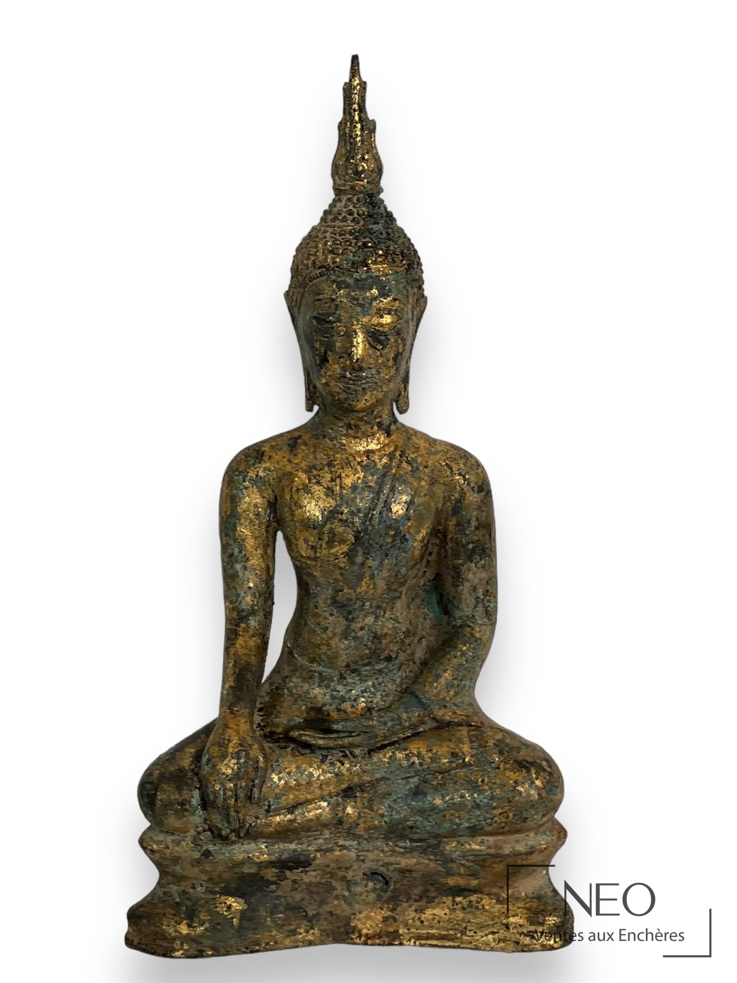 Buddha Shakyamuni en bronze doré