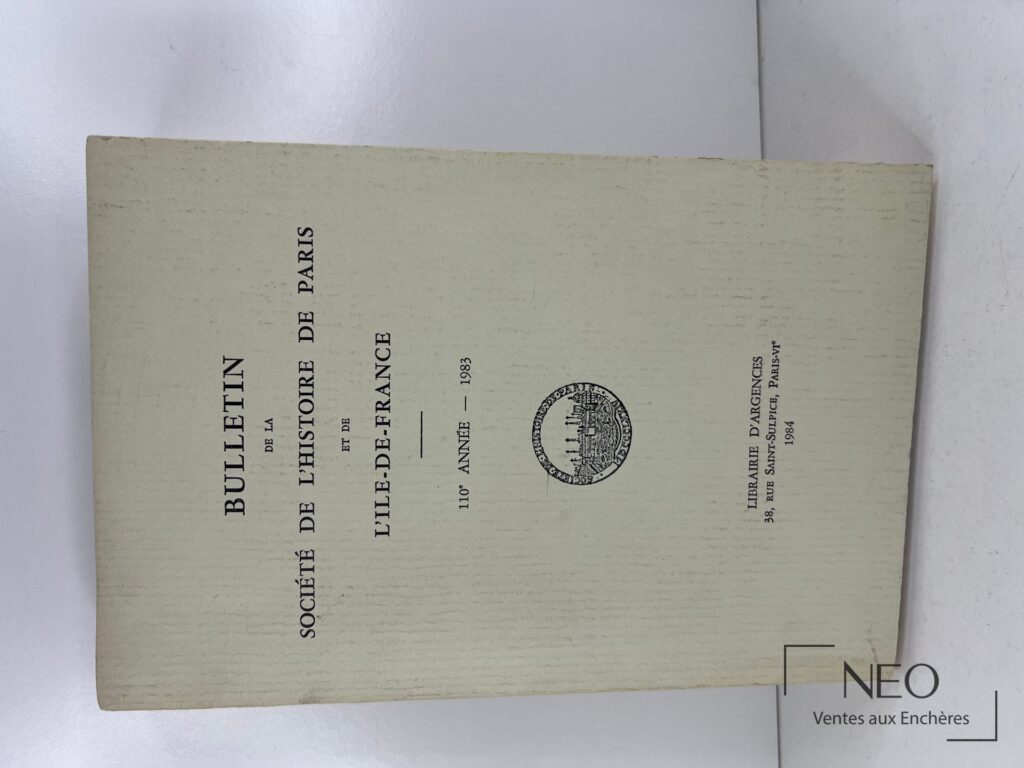 Couverture du bulletin de la Société de l'histoire de Paris et de l'Île-de-France