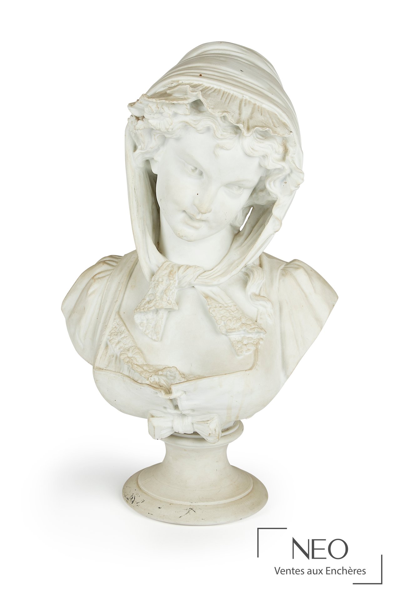 Buste de femme en biscuit de face