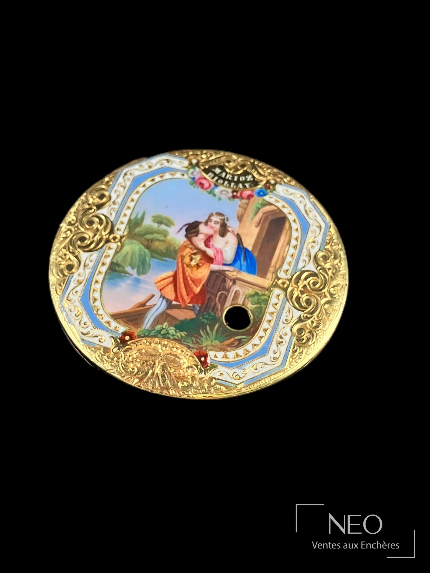 Cache-poussière en or jaune 18 carats signé Marioz BIOLLAY, première moitié du XIXe siècle