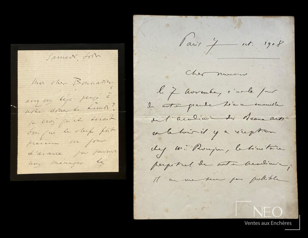 Deux lettres autographes signées