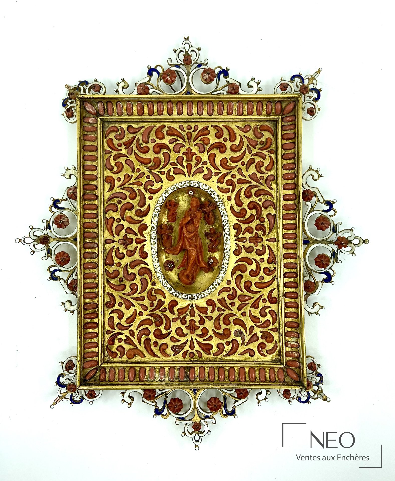Capezzale rectangulaire en cuivre doré