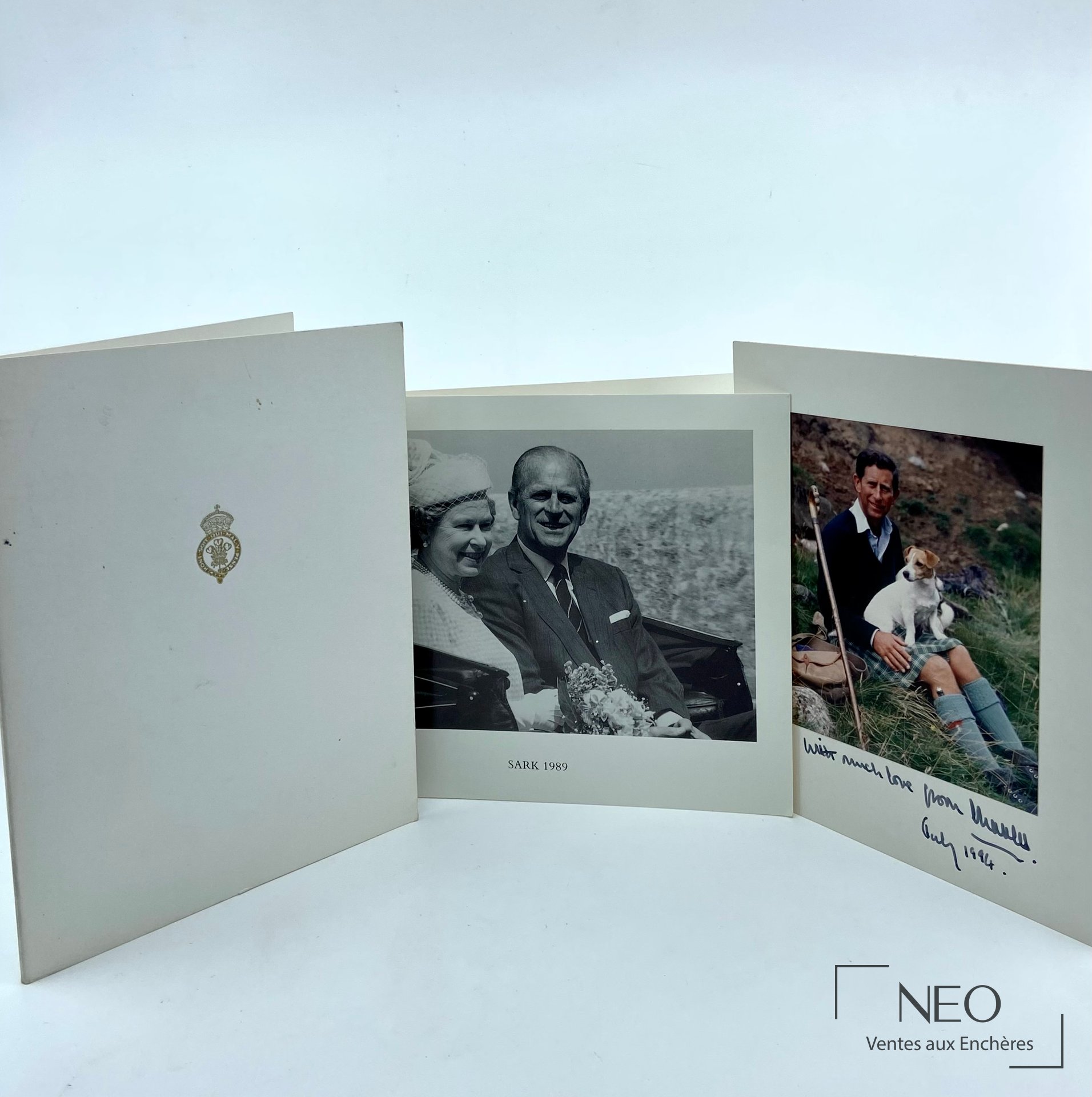 Ensemble de cartes de vœux et documents sur la famille royale britannique