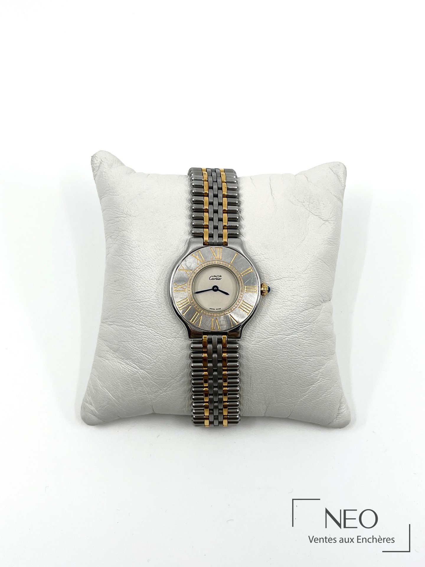 Cartier Must, montre de dame en acier et métal doré, mouvement à quartz