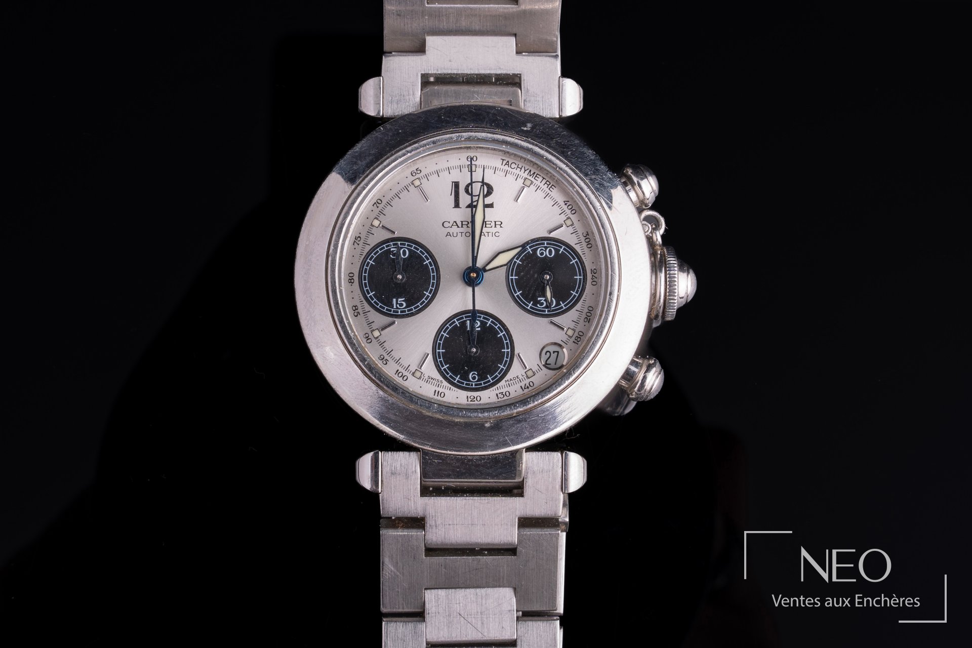 Montre Cartier Pasha Chronographe en acier