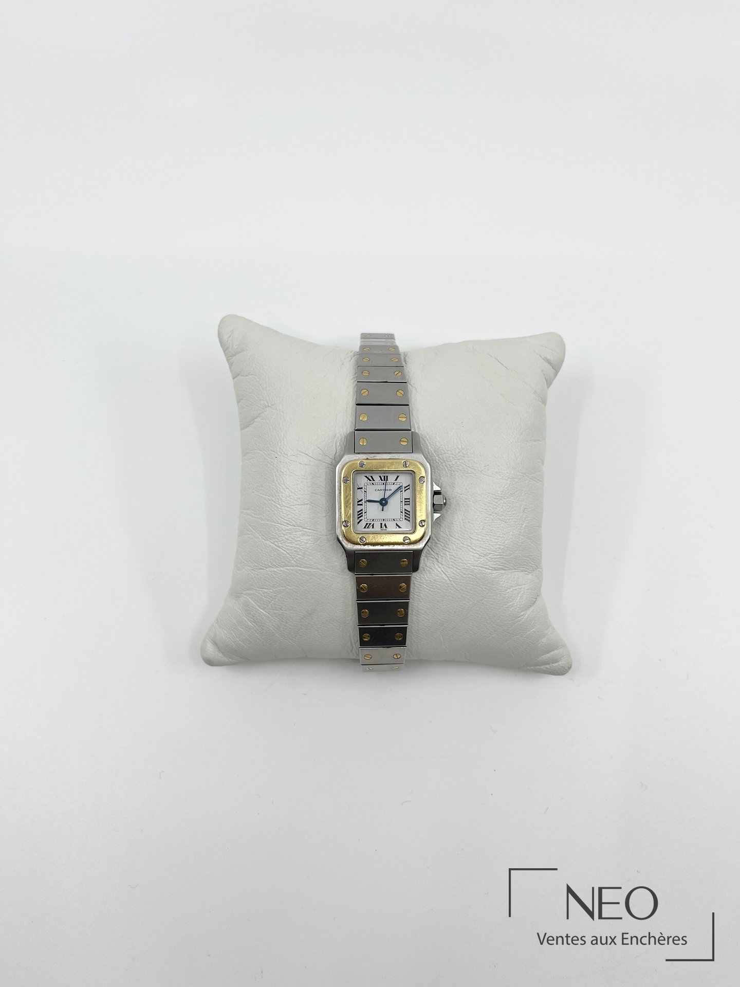 Cartier Santos, montre de dame en acier et or jaune 18 carats