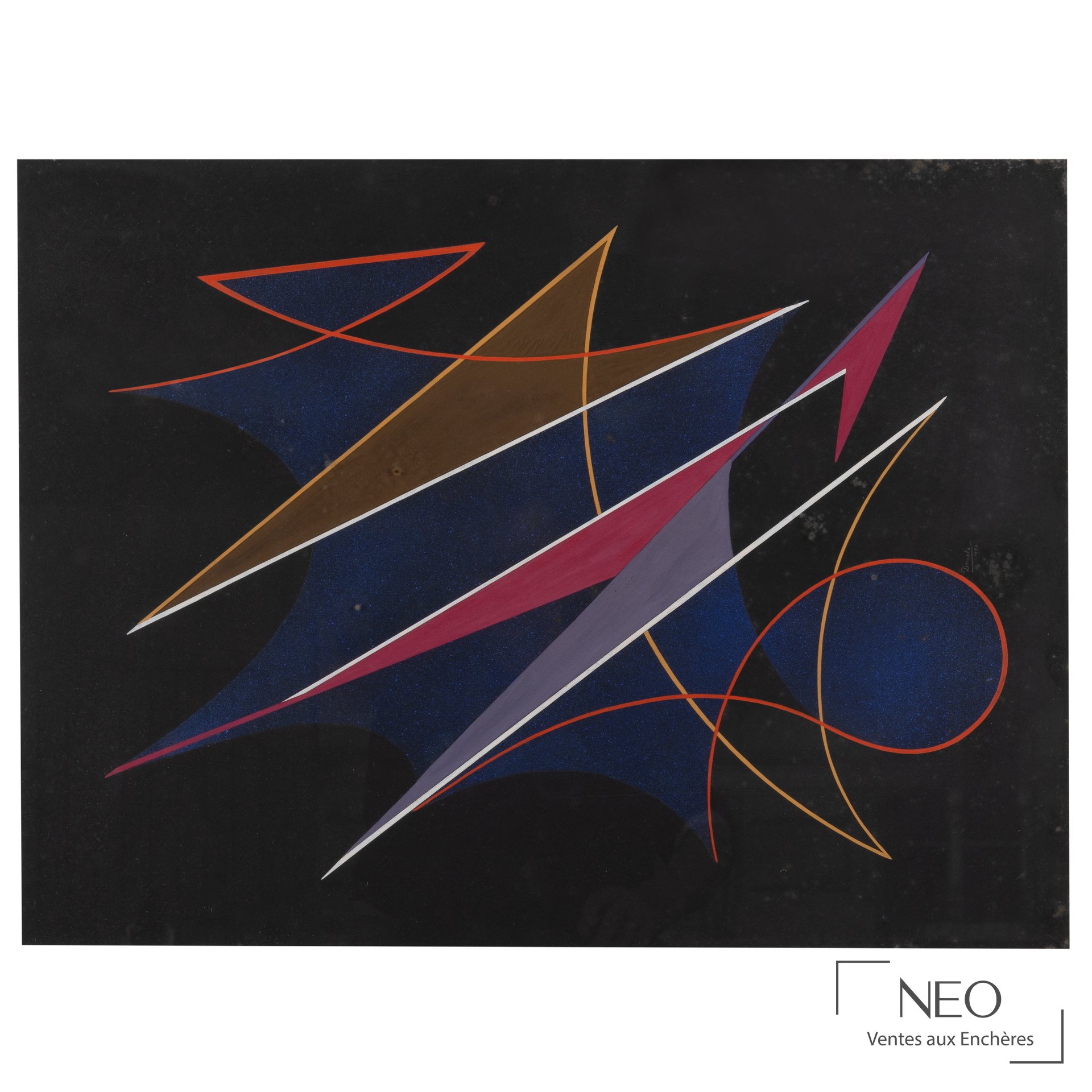 Composition abstraite de César Domela aux formes géométriques colorées