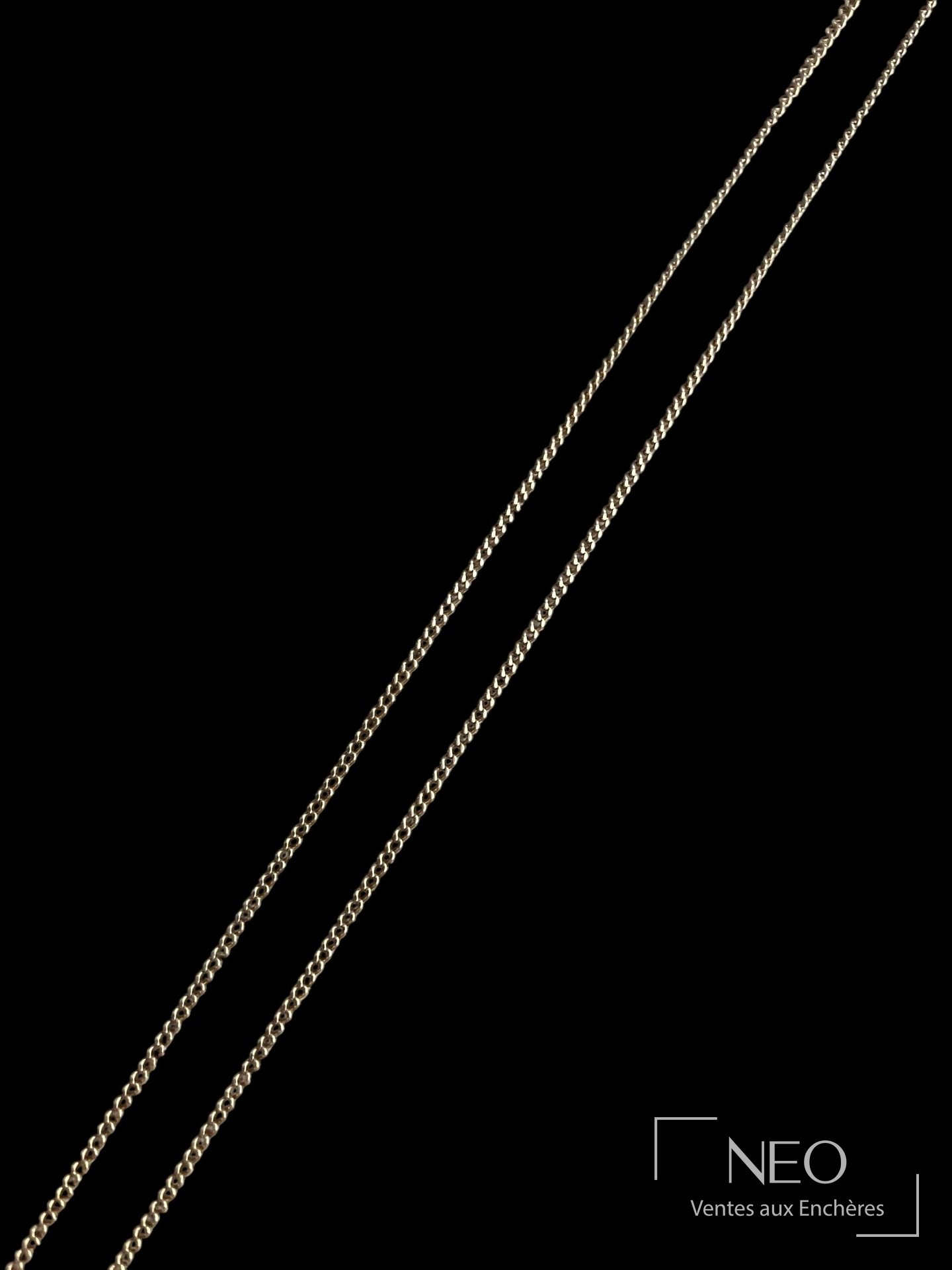 Chaîne de cou en or jaune 18 carats, maille forçat