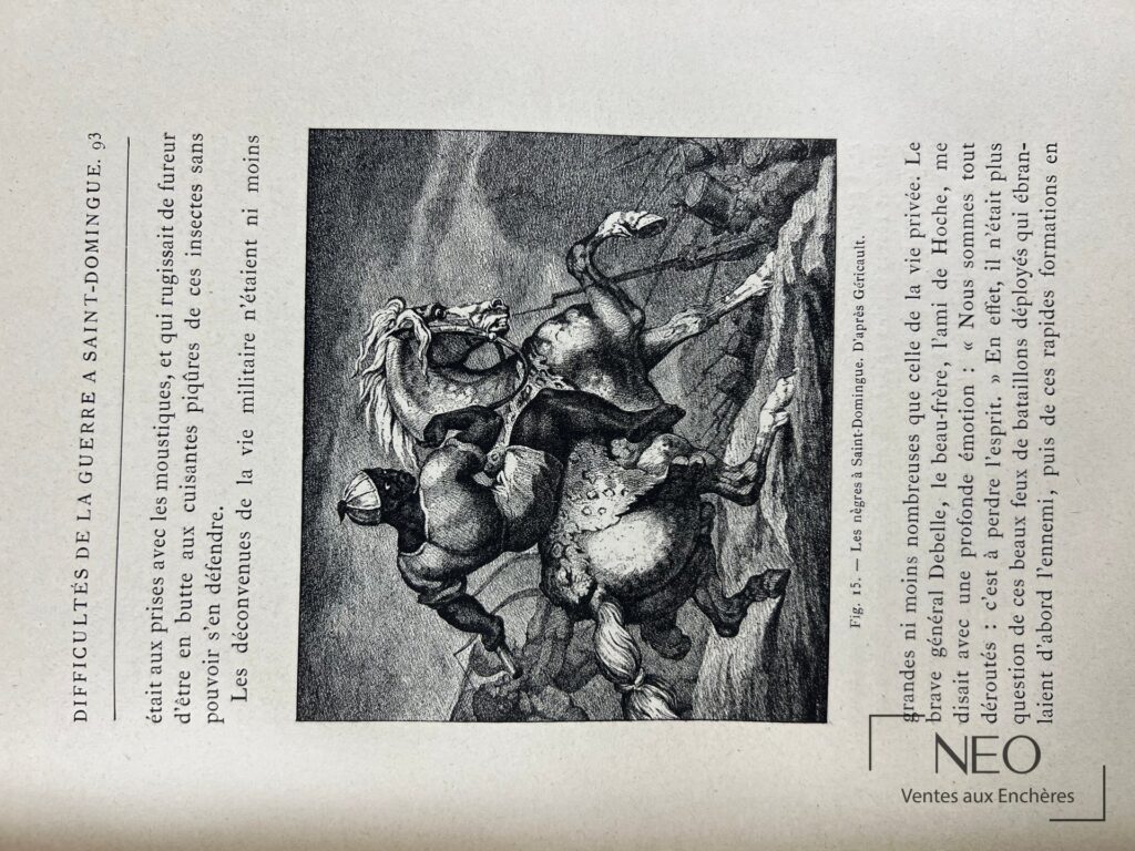 Page intérieure illustrée d'un ouvrage sur les guerres de Napoléon