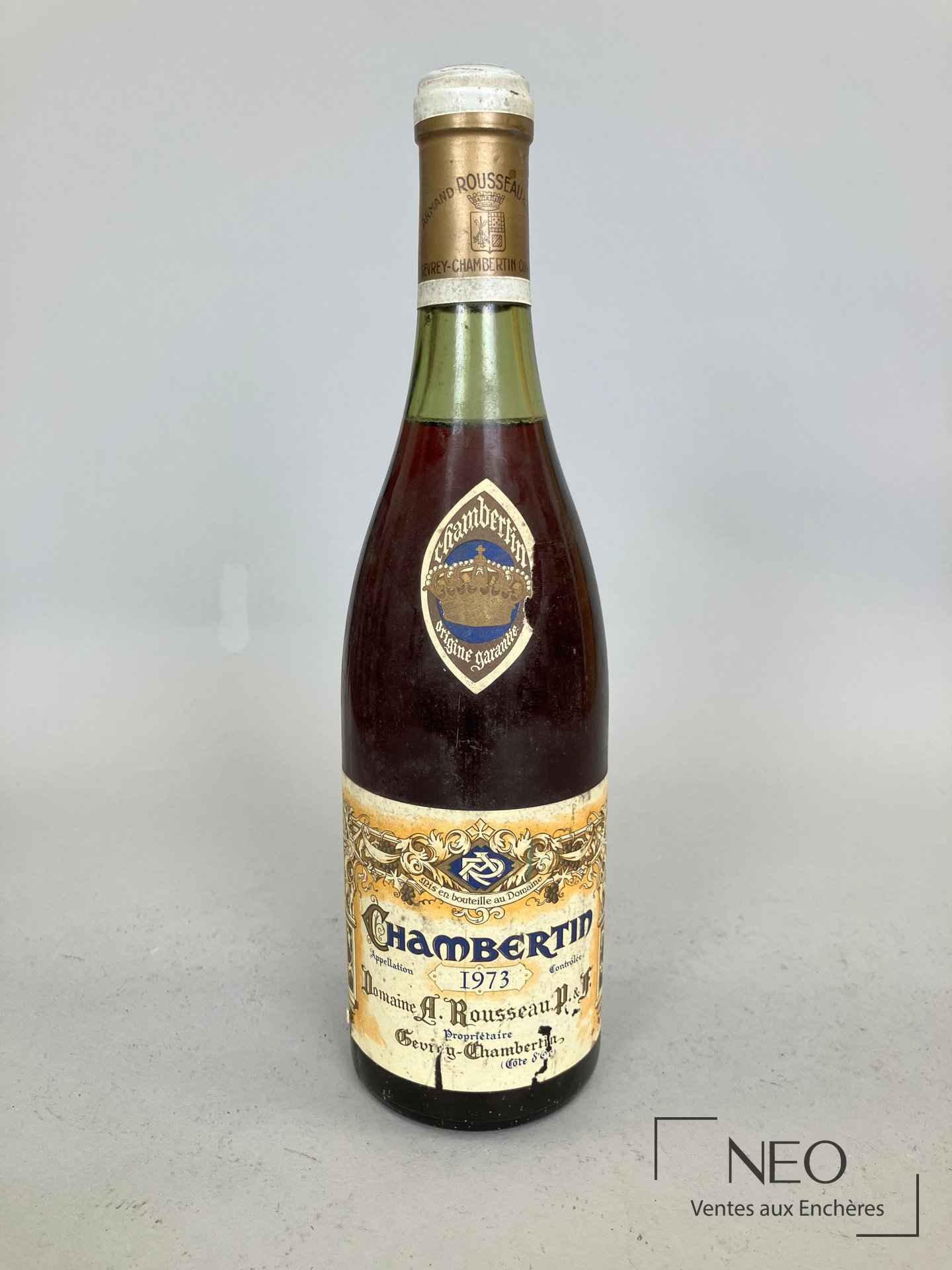Bouteille de Chambertin Grand Cru 1973 du Domaine Armand Rousseau