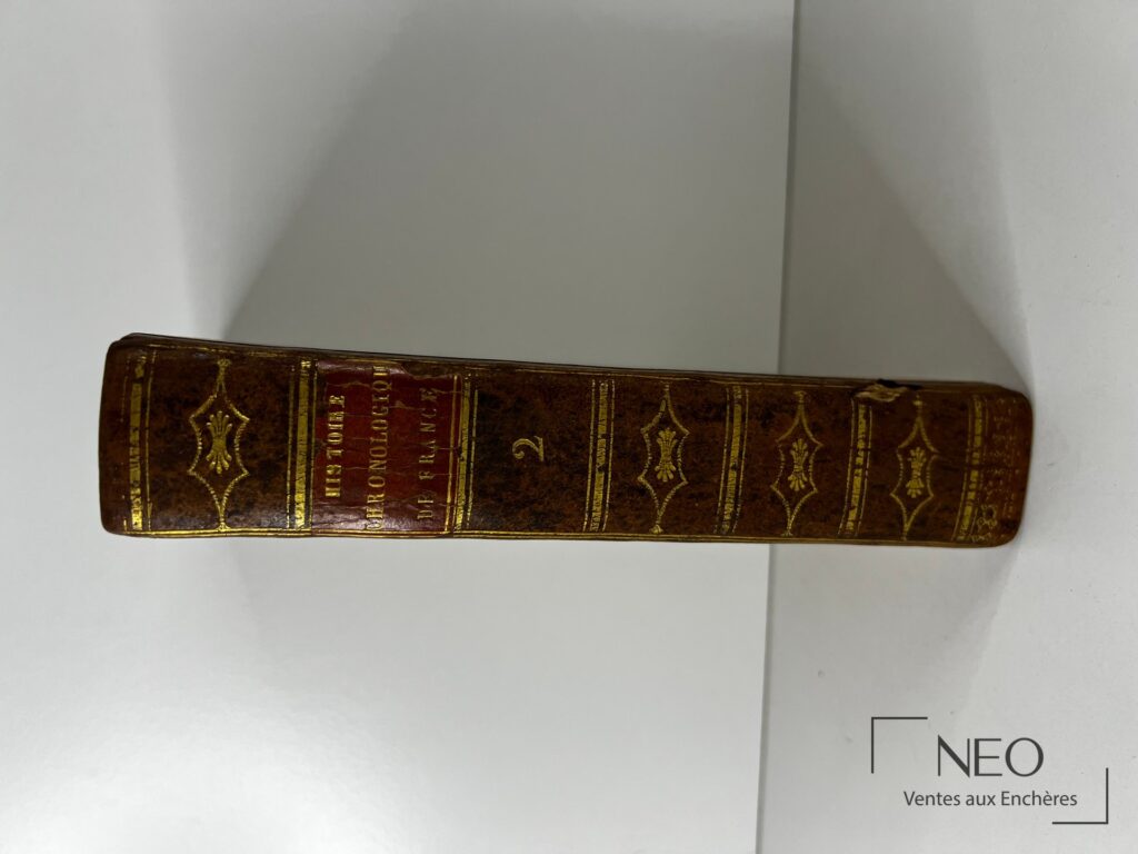 Dos d'un livre ancien en demi veau brun