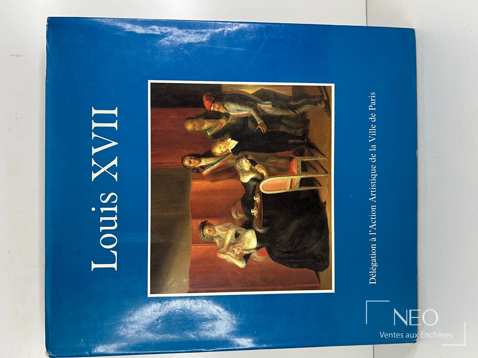 Couverture bleue du livre Louis XVII avec une reproduction peinte au centre