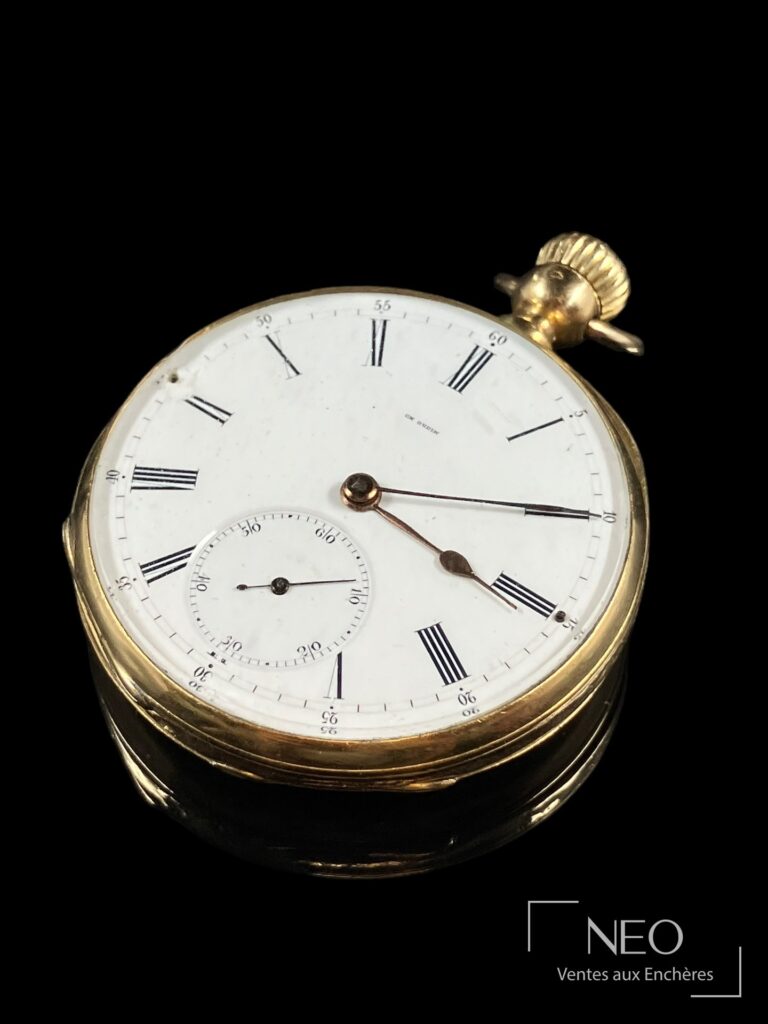 Montre en gousset Charles Oudin à cadran émaillé blanc et chiffres romains