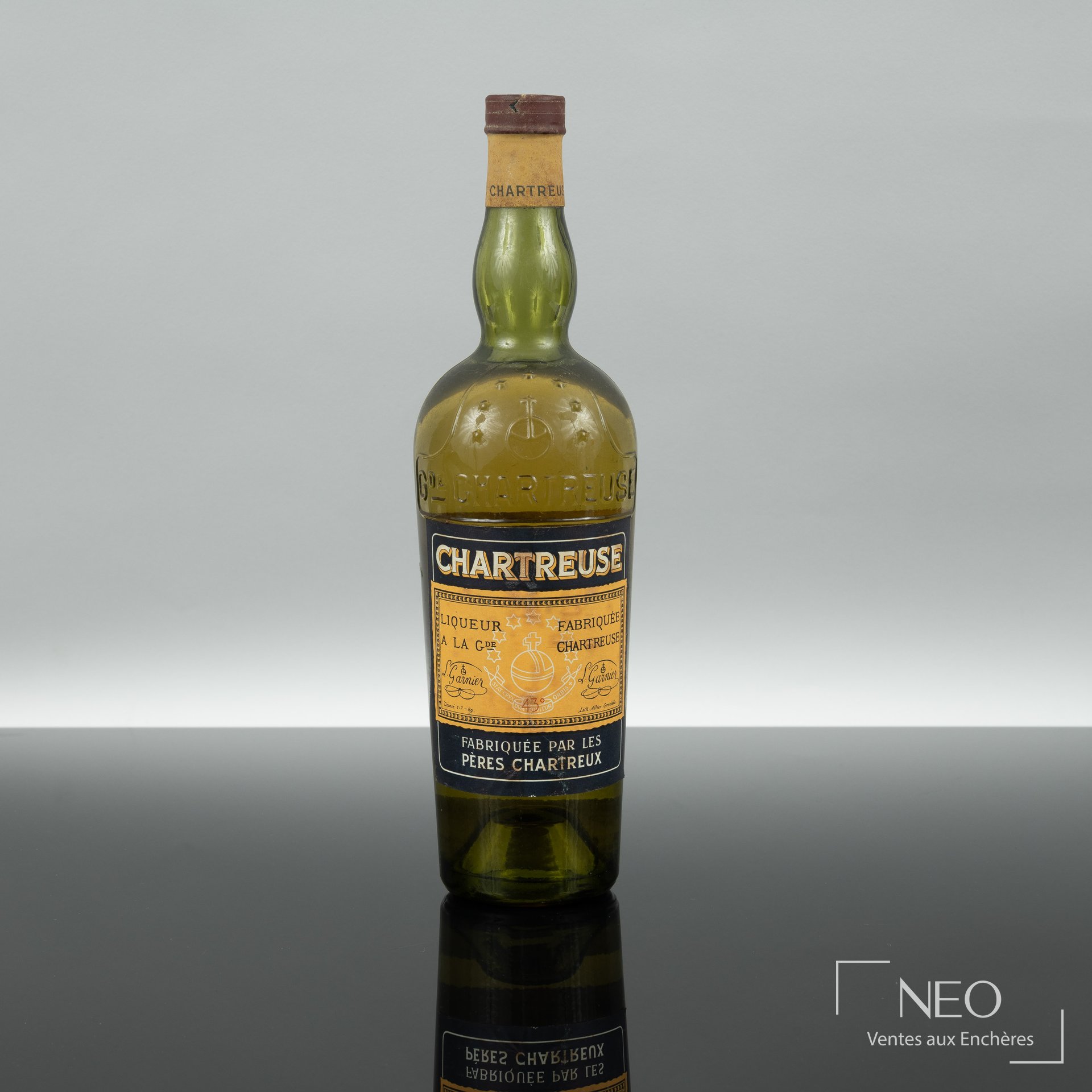 Chartreuse Jaune, bouteille de liqueur, Voiron, 1956-1964