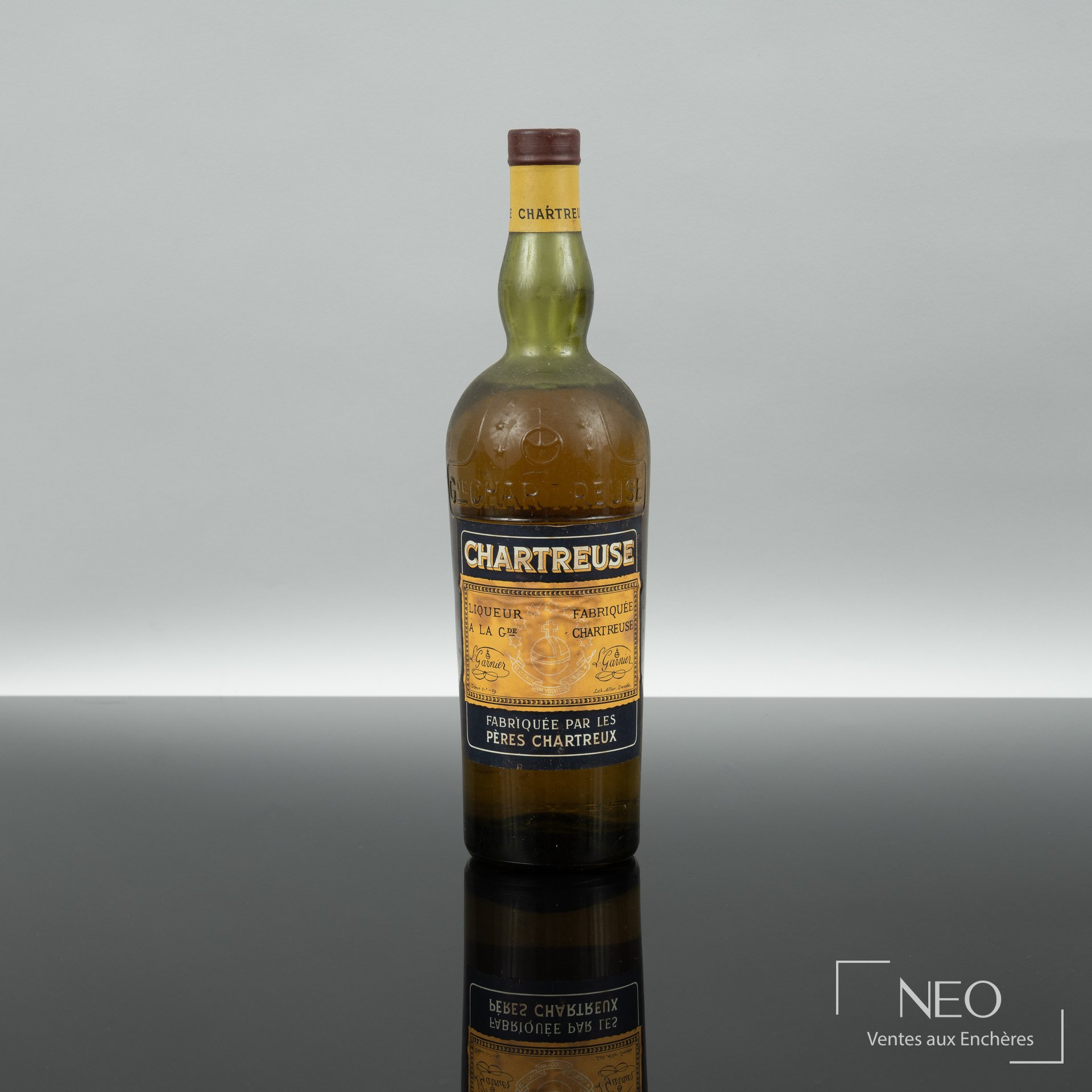 Chartreuse Jaune, bouteille de liqueur 1956-1964, Voiron