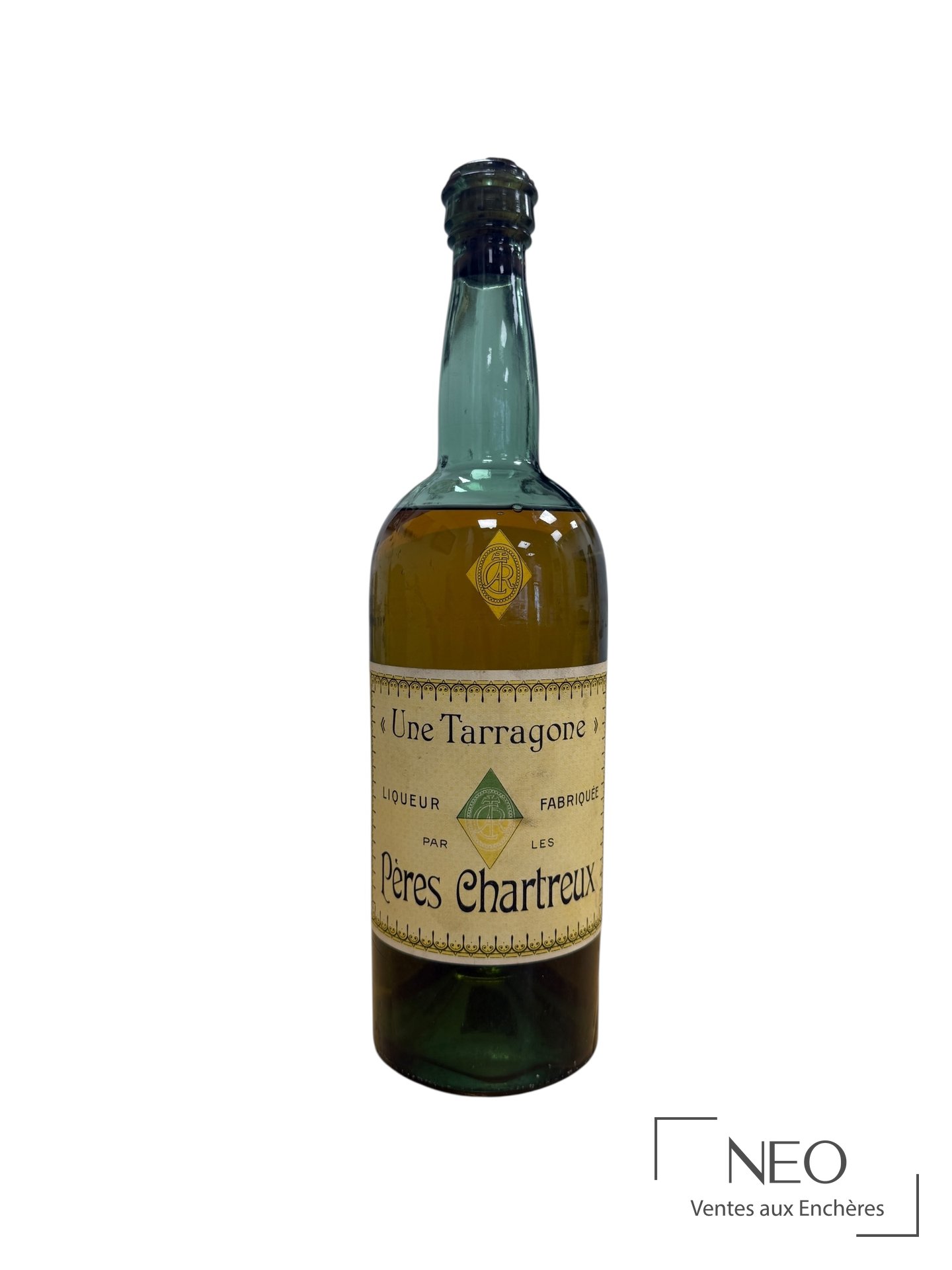 Chartreuse Jaune Tarragone, bouteille de liqueur, période 1904-1930