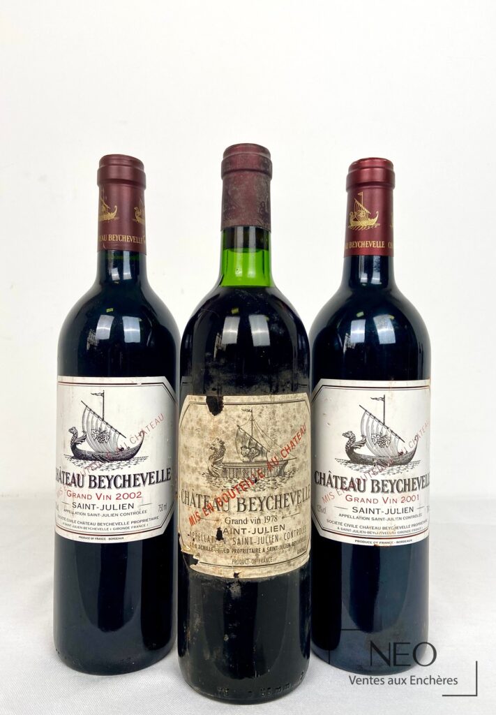 Trois bouteilles de Château Beychevelle