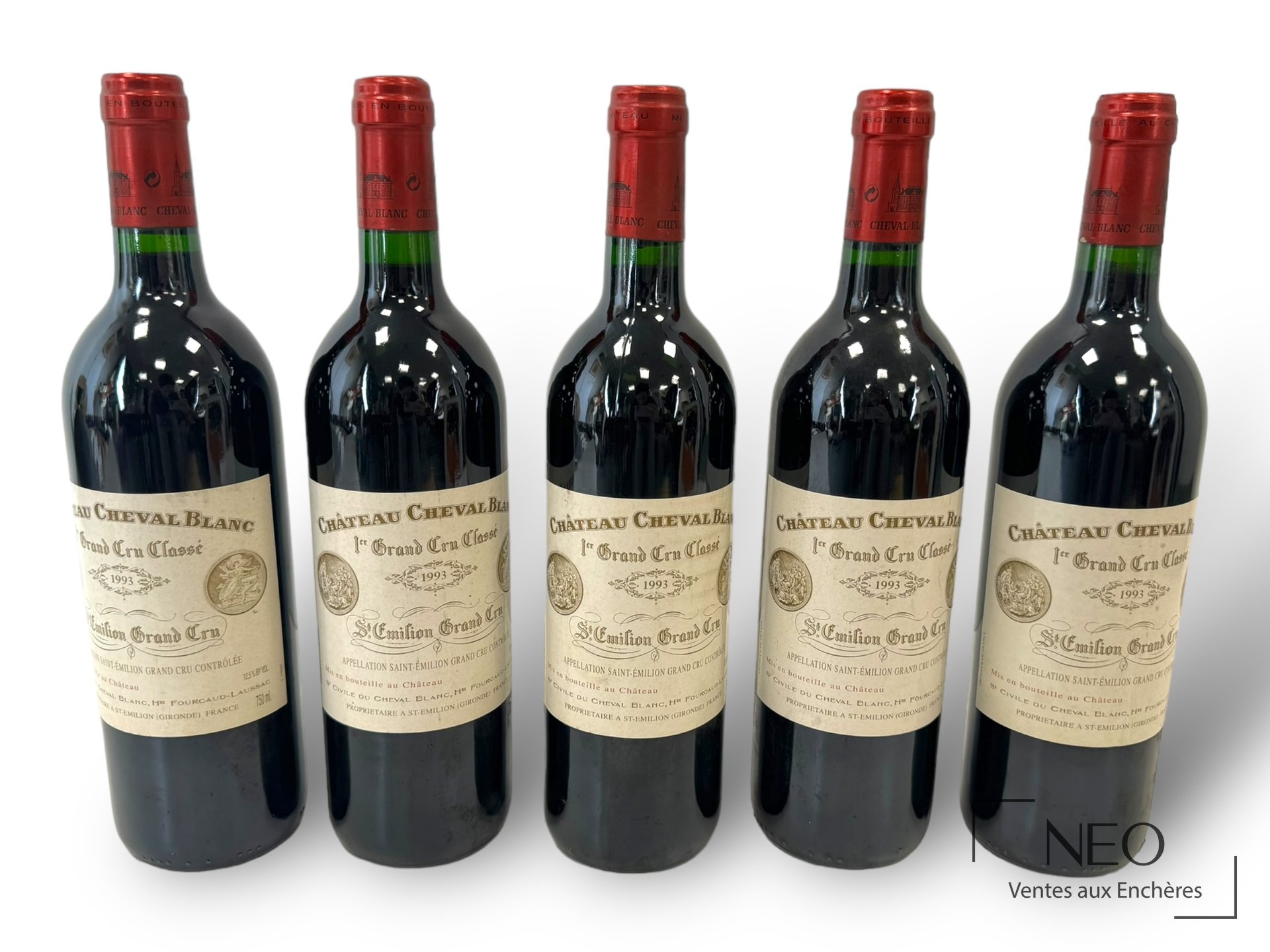 Château Cheval-Blanc 1993, 5 bouteilles de Saint-Émilion Grand Cru