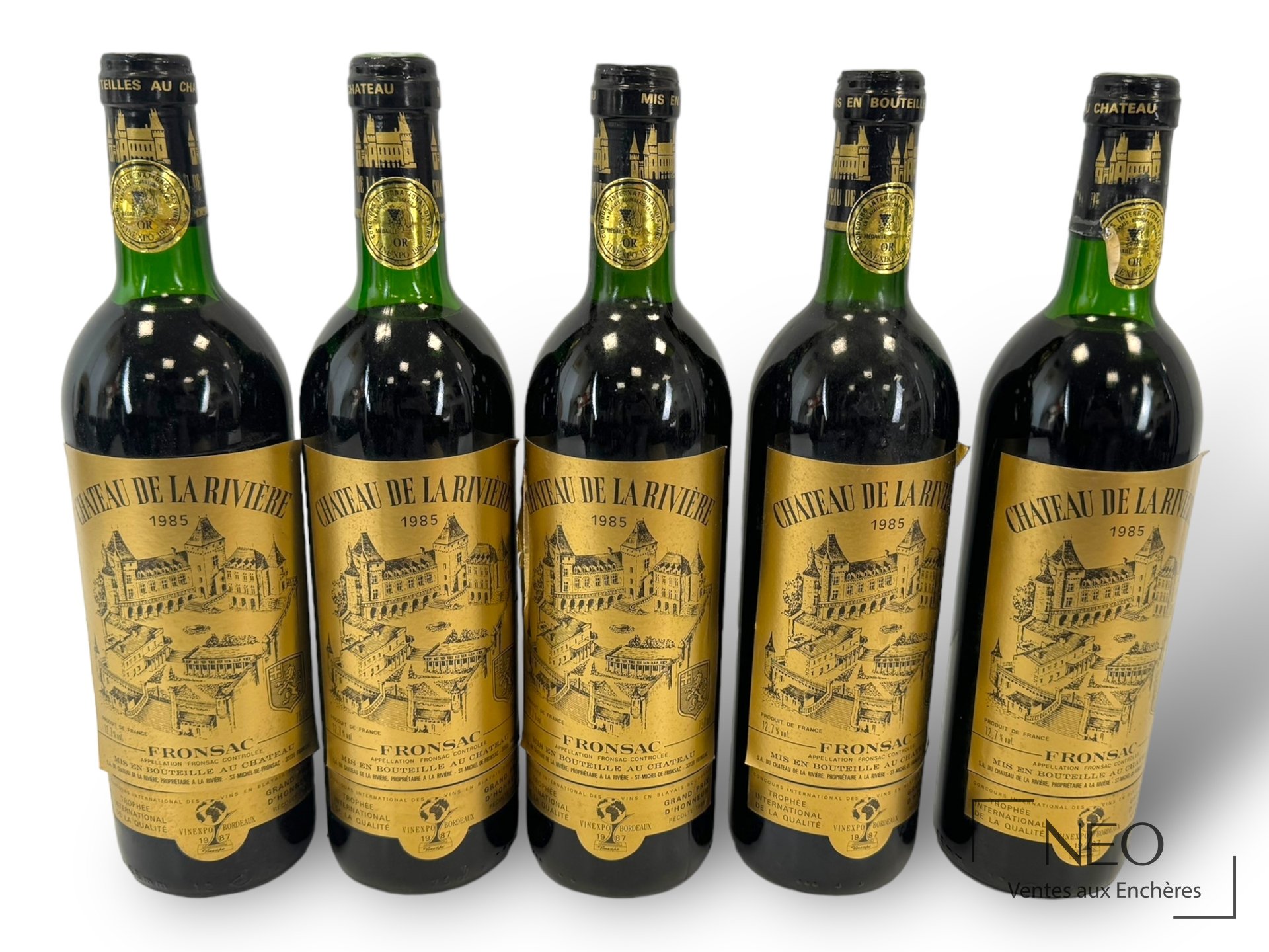 5 bouteilles de Fronsac Château de la Rivière 1985
