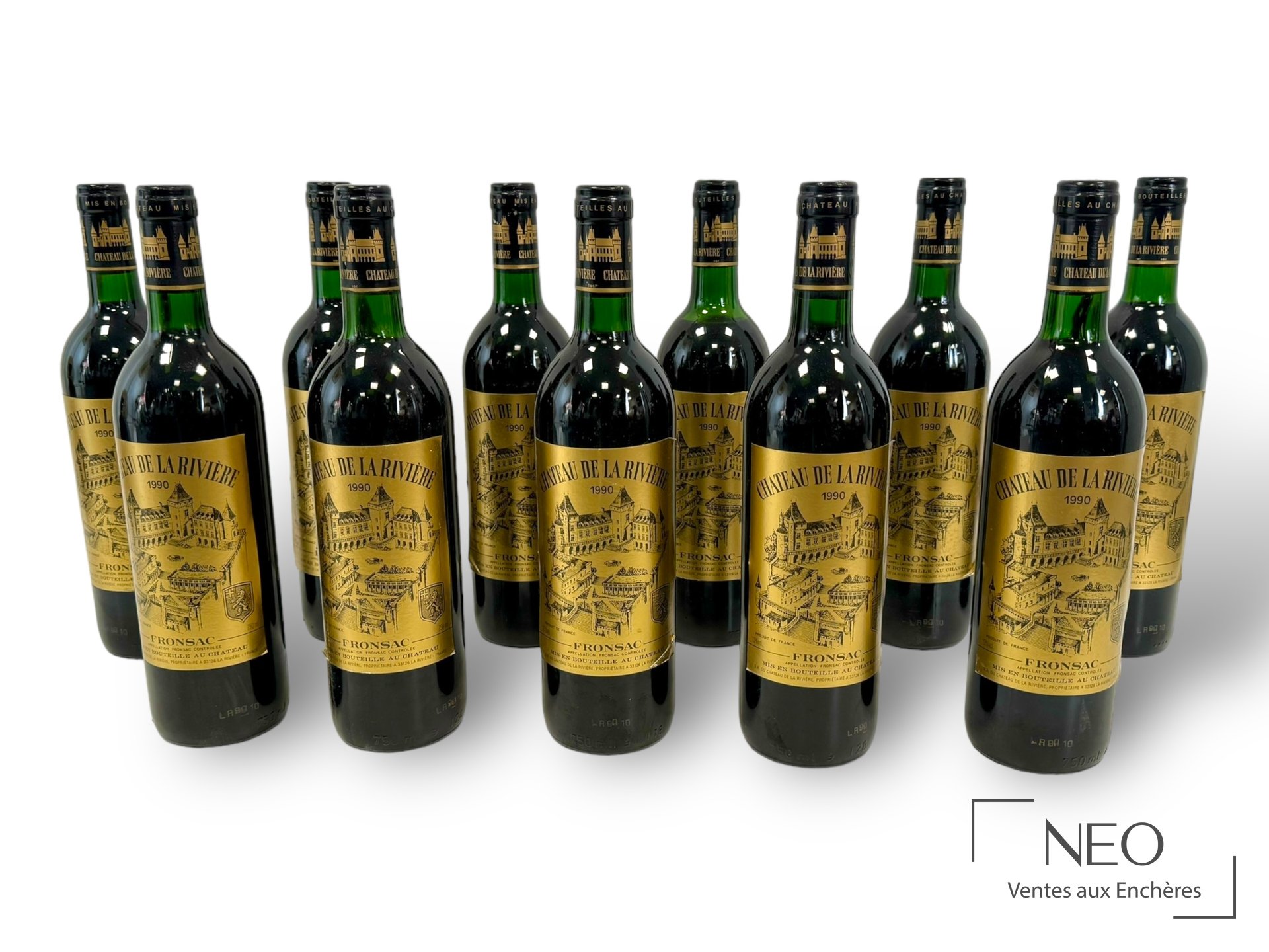 Château de la Rivière Fronsac 1991, 12 bouteilles en caisse bois