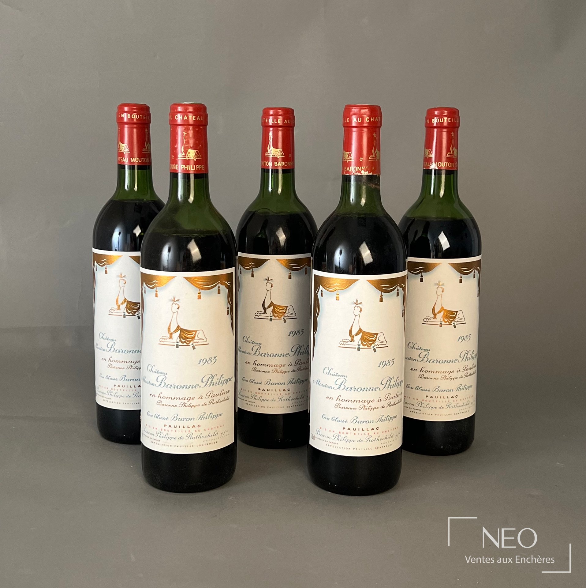 5 bouteilles Pauillac Château Mouton Baronne Philippe 1983