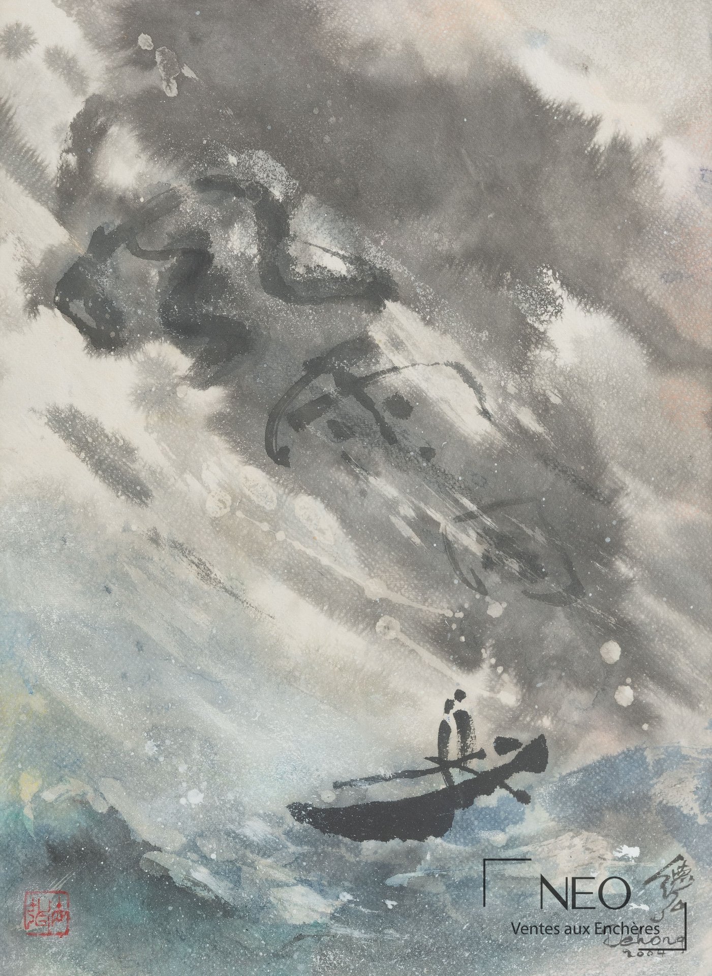 Composition abstraite en gris