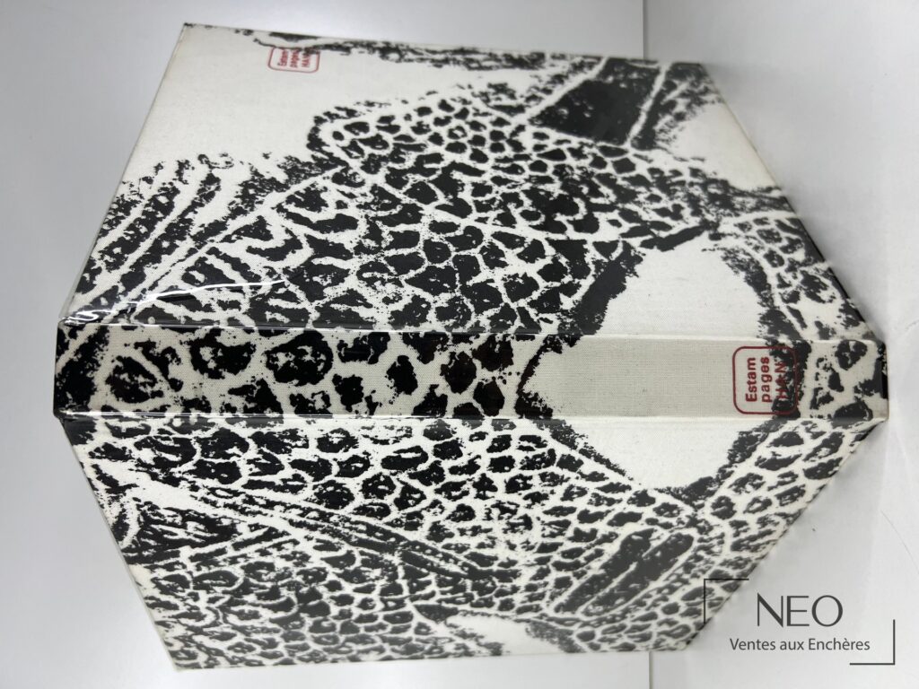 Couverture illustrée en tissu d'un ouvrage sur l'estampage Han