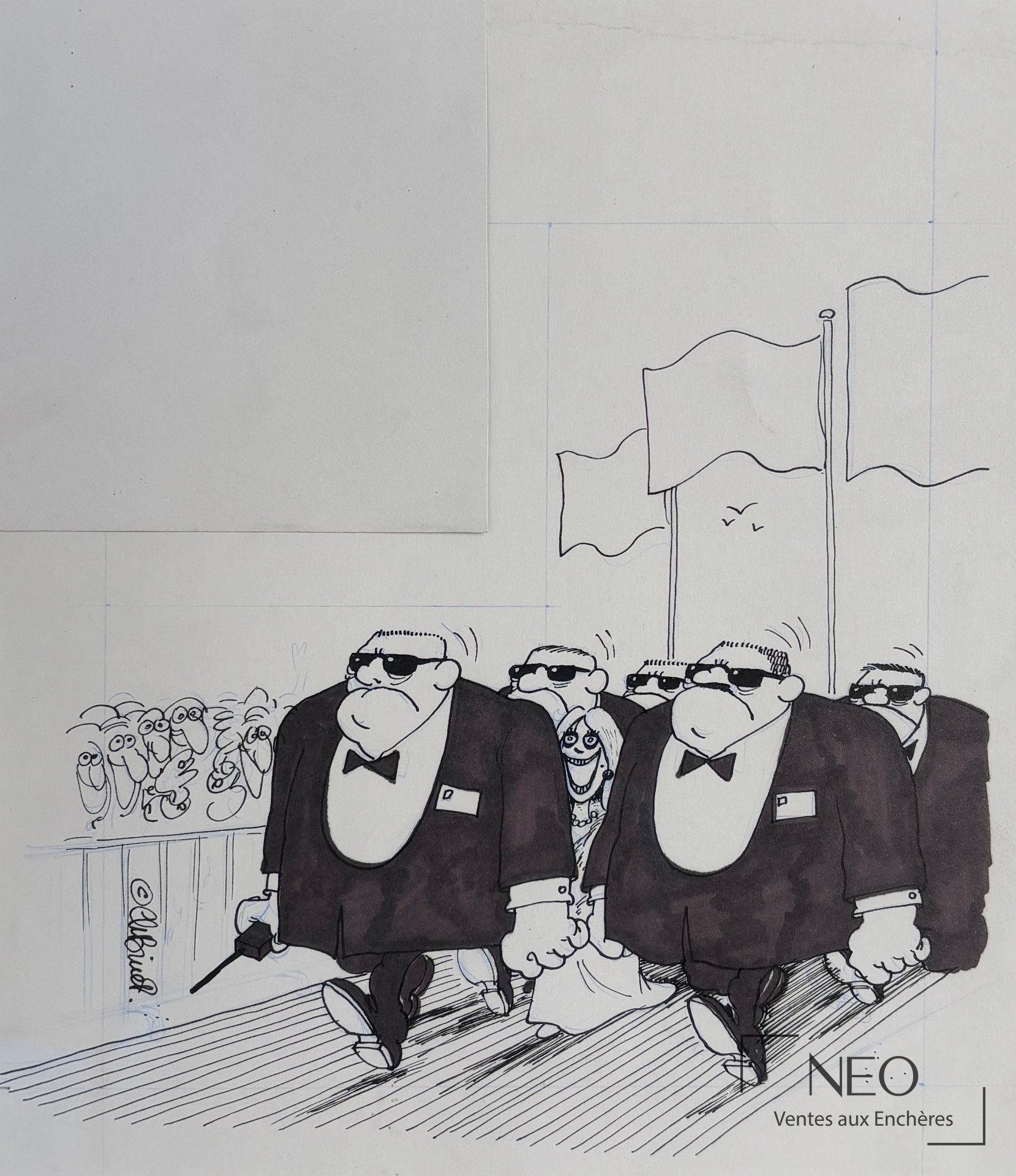 Dessin de Christian Binet à l’encre de Chine et au feutre