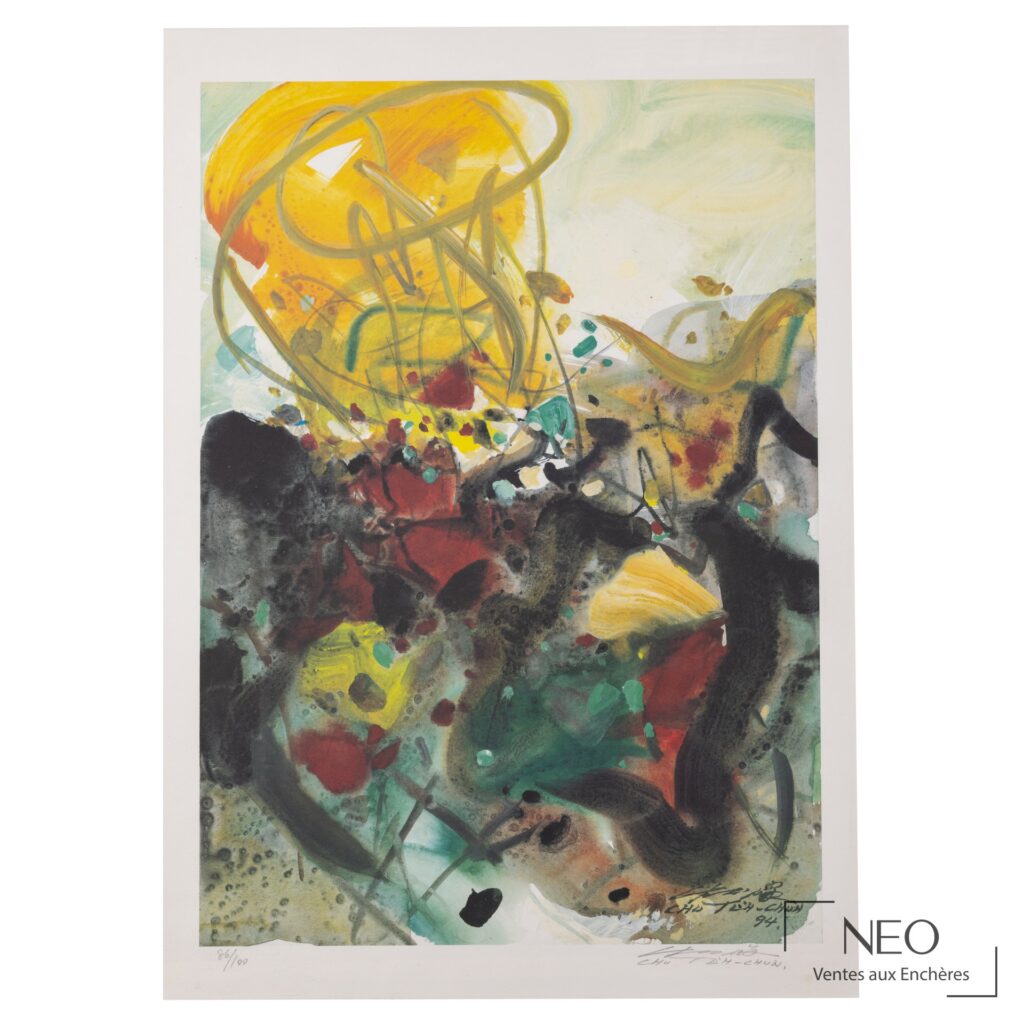 Composition abstraite de Chu Teh-Chun en couleurs